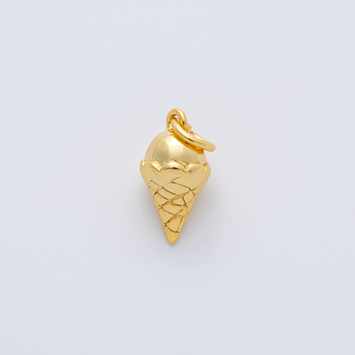18K Gold Filled 14mm Mini Ice Cream Cone Charm in Gold & Silver | AF1415 - DLUXCA