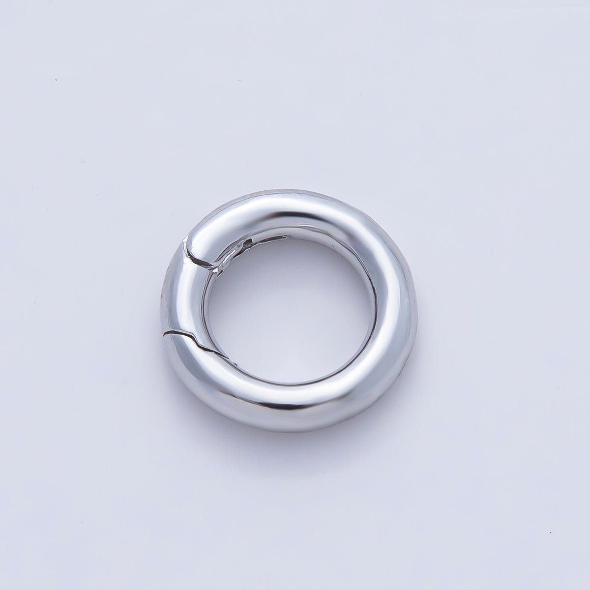 18K Gold Filled 14mm Minimalist Dainty Round Push Gate Clasp Charm Finding in Gold & Silver | Z1421 - DLUXCA