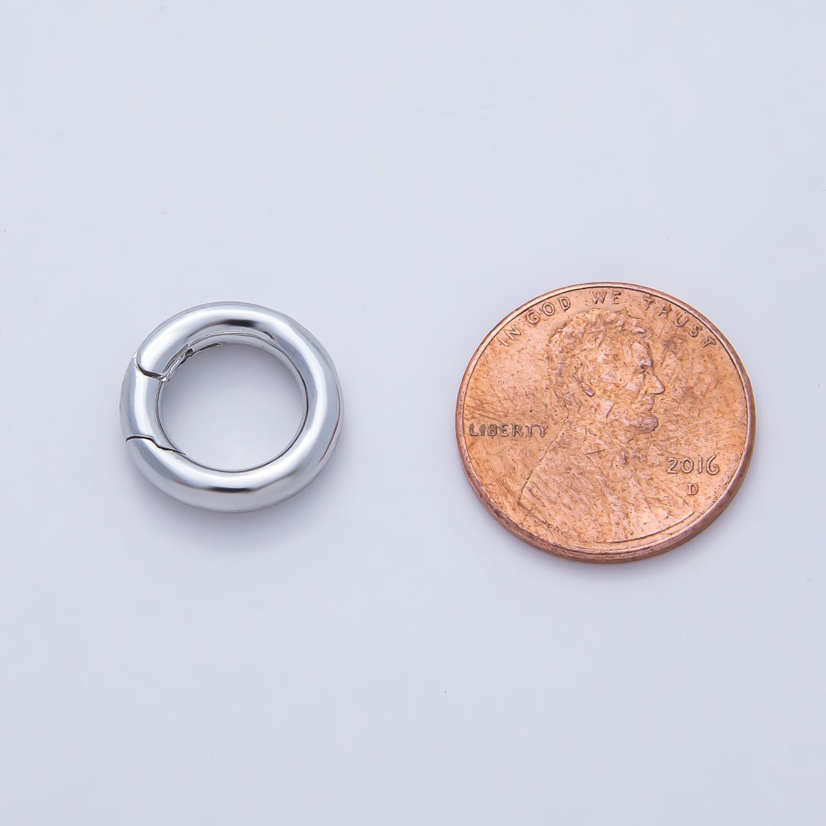 18K Gold Filled 14mm Minimalist Dainty Round Push Gate Clasp Charm Finding in Gold & Silver | Z1421 - DLUXCA