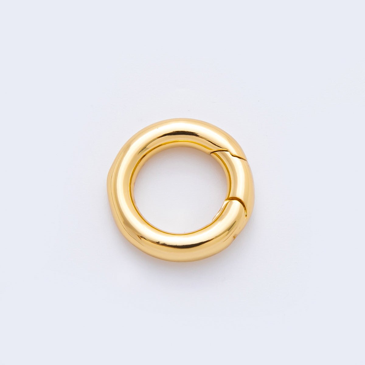18K Gold Filled 14mm Minimalist Dainty Round Push Gate Clasp Charm Finding | Z1421 - DLUXCA