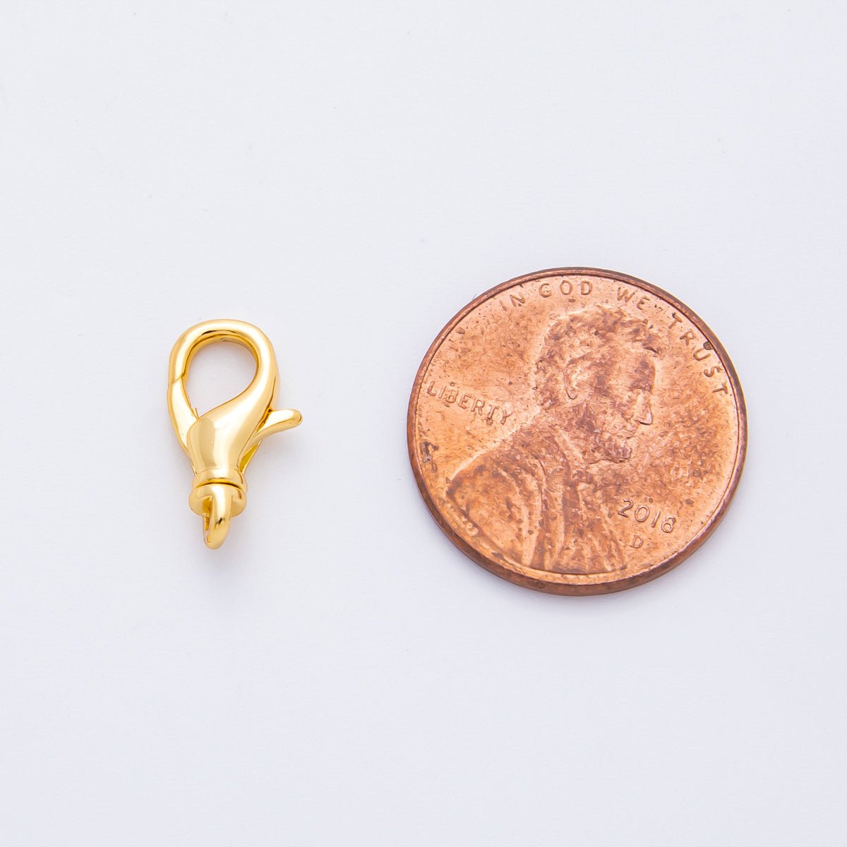 18K Gold Filled 14mm Minimalist Lobster Clasp with Tiny Swivel Charm Finding | Z1387 - DLUXCA