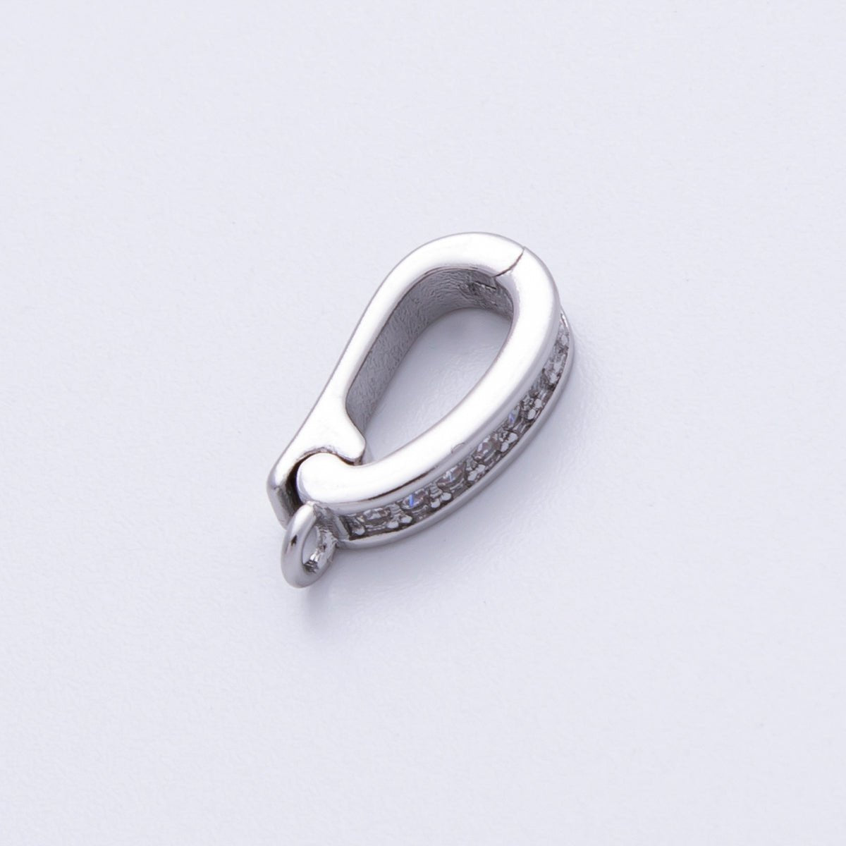 18K Gold Filled 14mm Push Gate Oval CZ Minimalist Finding in Gold & Silver | Findings - 400000 - DLUXCA