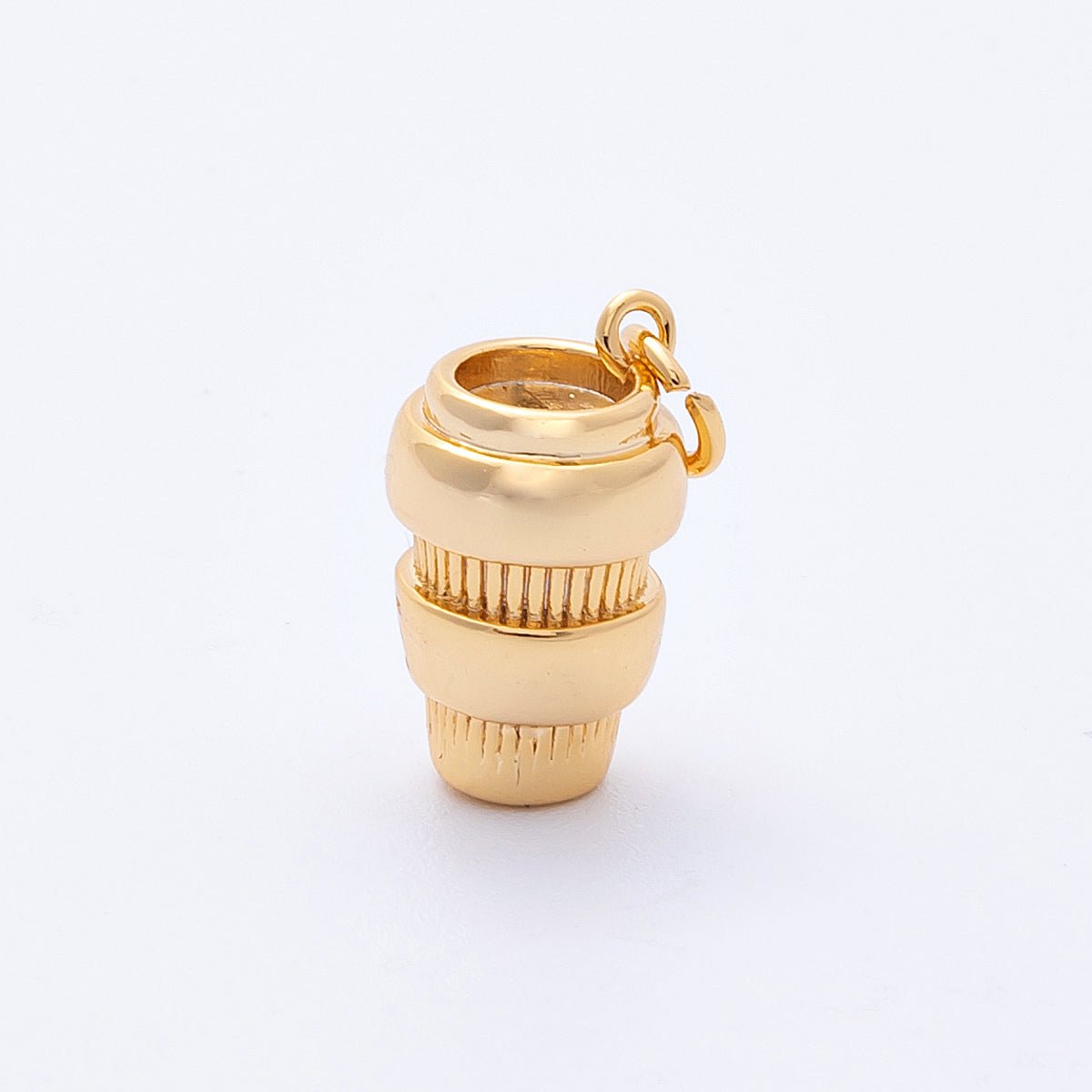 18K Gold Filled 15.5mm Coffee Cup Multidimensional 3D Charm | Charms - 00340 - DLUXCA
