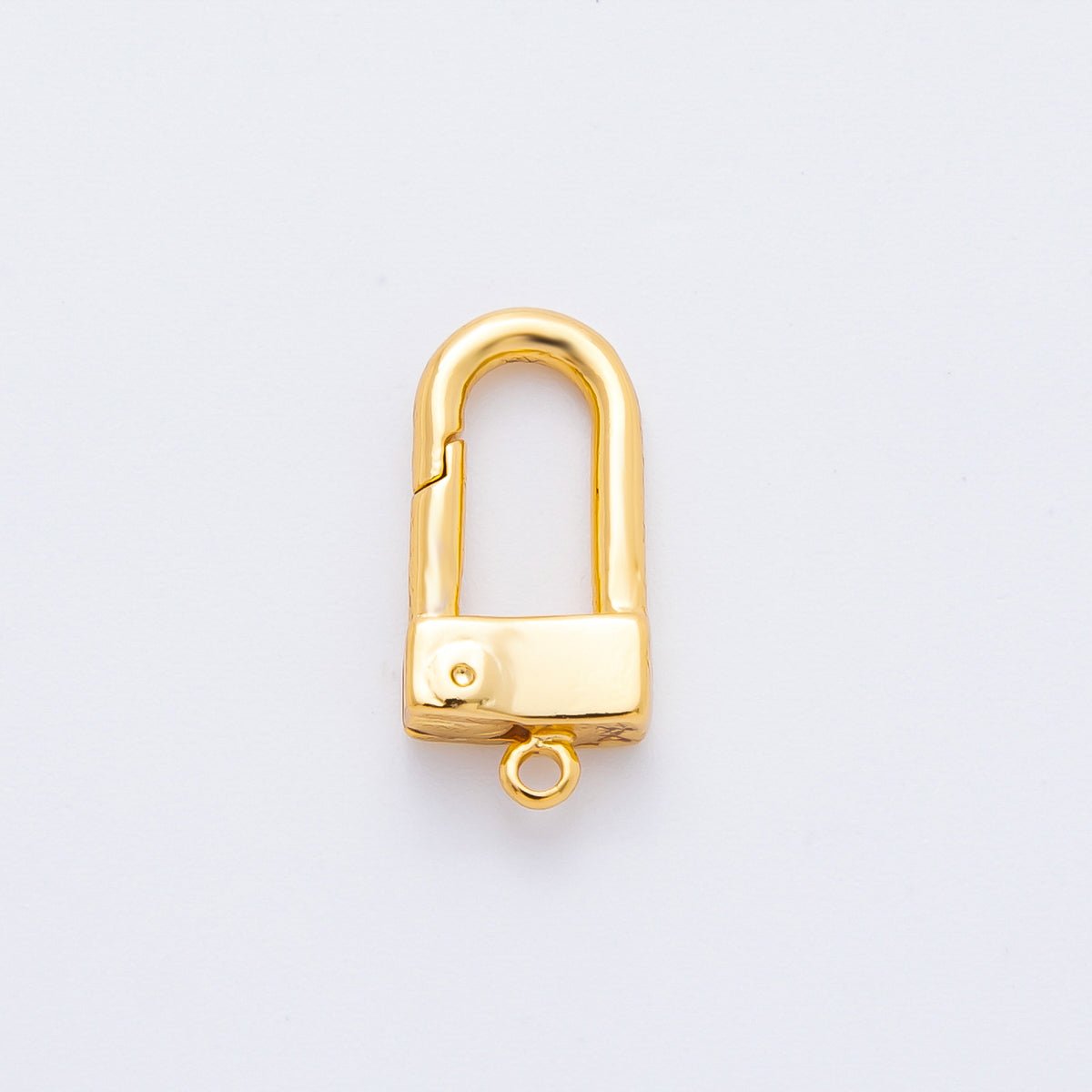 18K Gold Filled 15.5mm Dainty Padlock Push Gate Clasp Finding | Z - A1359 - DLUXCA