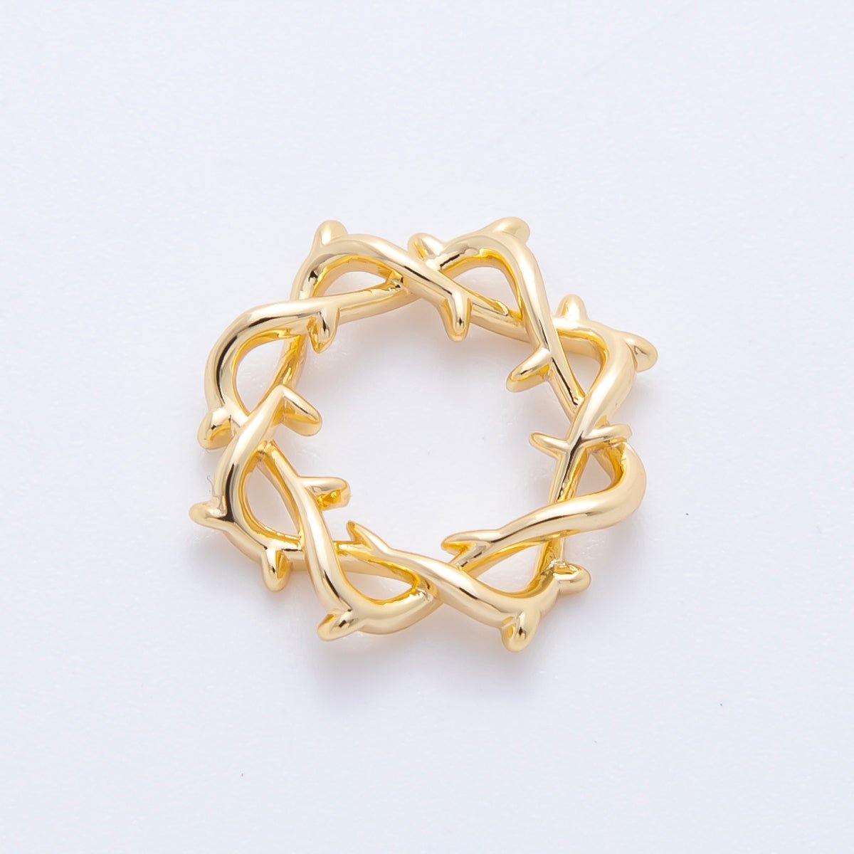 18K Gold Filled 15.5mm Lord Jesus Crown of Thorns Charm Supply | Z - A1239 - DLUXCA