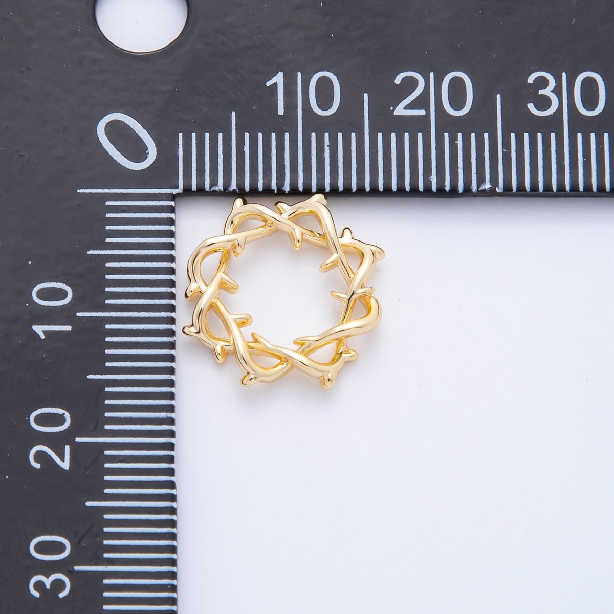 18K Gold Filled 15.5mm Lord Jesus Crown of Thorns Charm Supply | Z - A1239 - DLUXCA