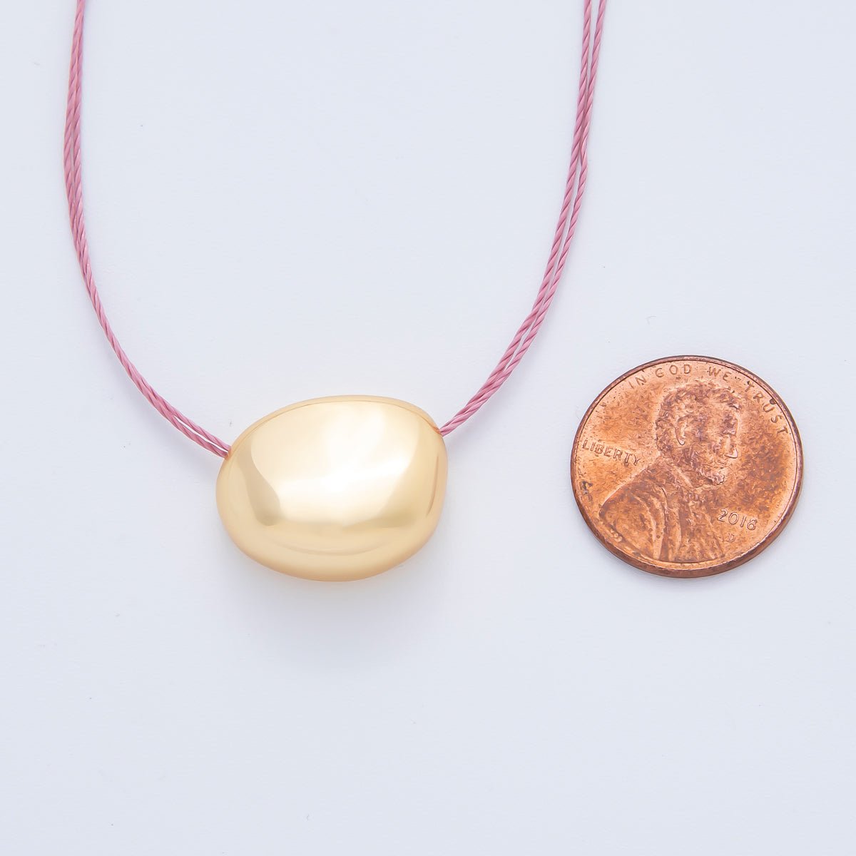 18K Gold Filled 15.5mm Oval Molten Minimalist Bead | AF1047 - DLUXCA
