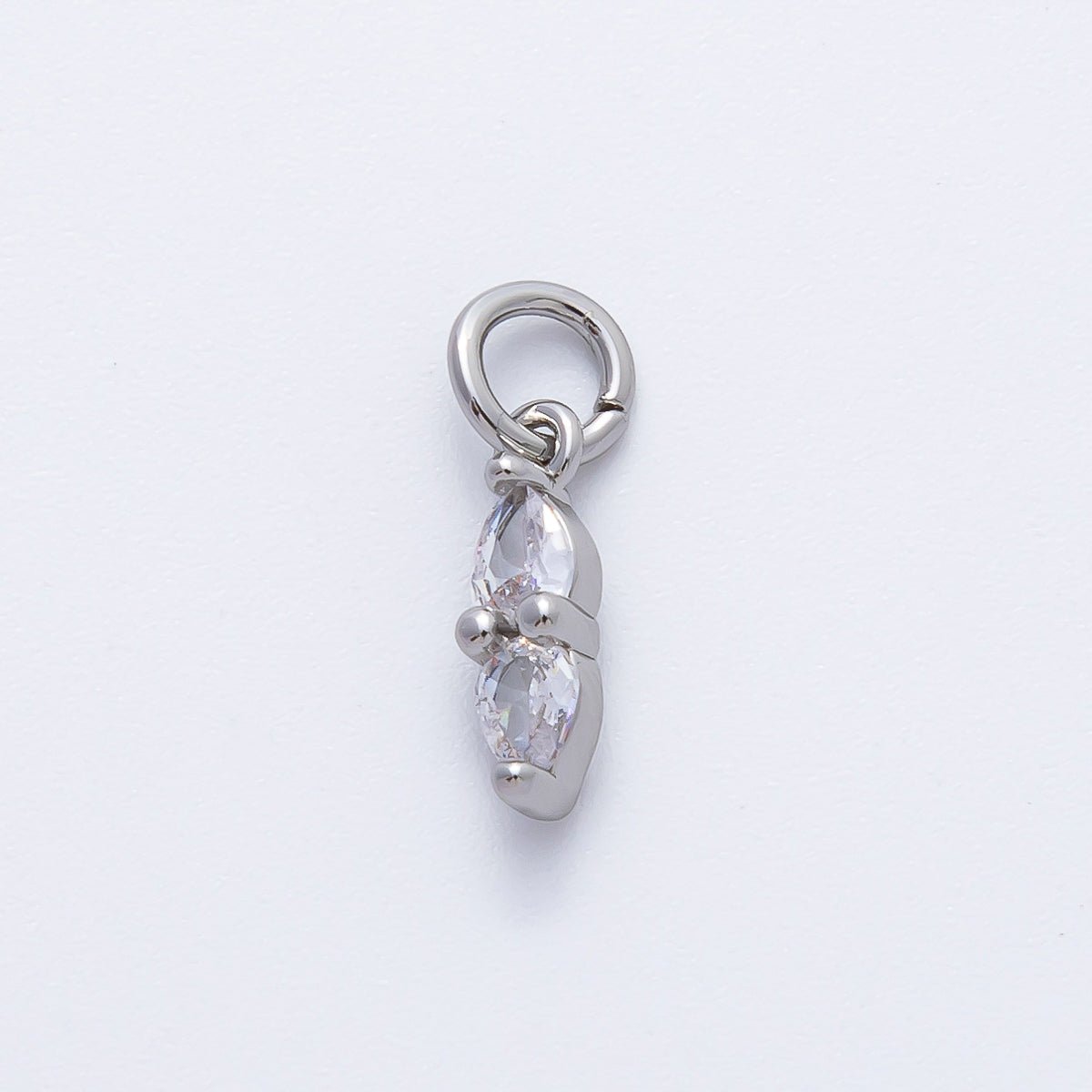 18K Gold Filled 15mm Inverted Clear Teardrop CZ Dainty Charm in Gold & Silver | AF1363 - DLUXCA