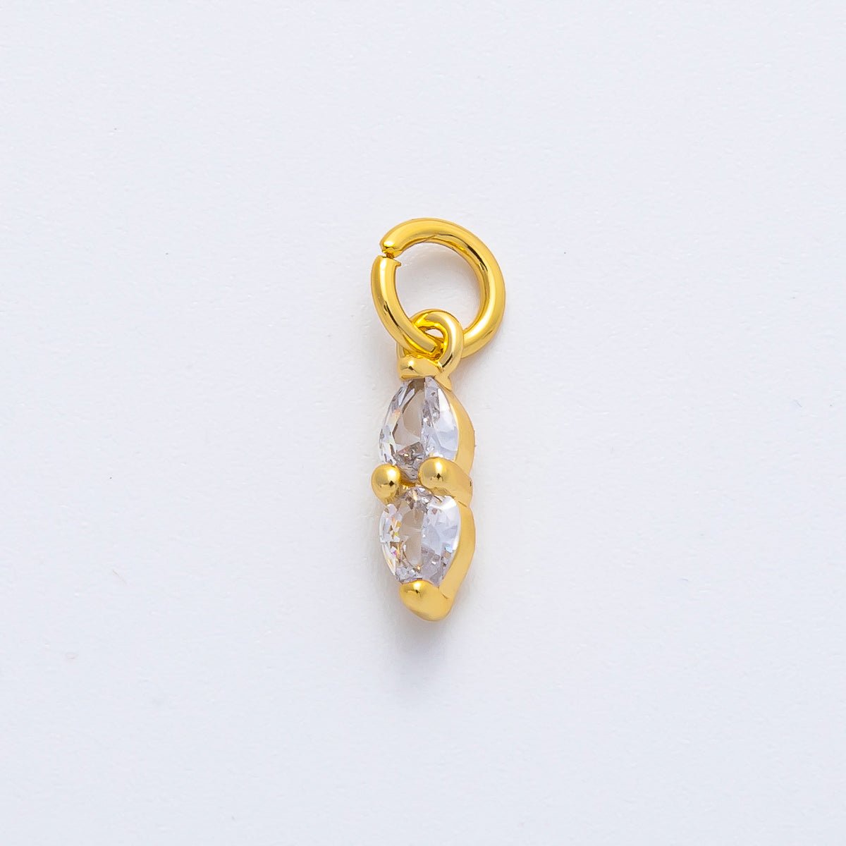 18K Gold Filled 15mm Inverted Clear Teardrop CZ Dainty Charm in Gold & Silver | AF1363 - DLUXCA