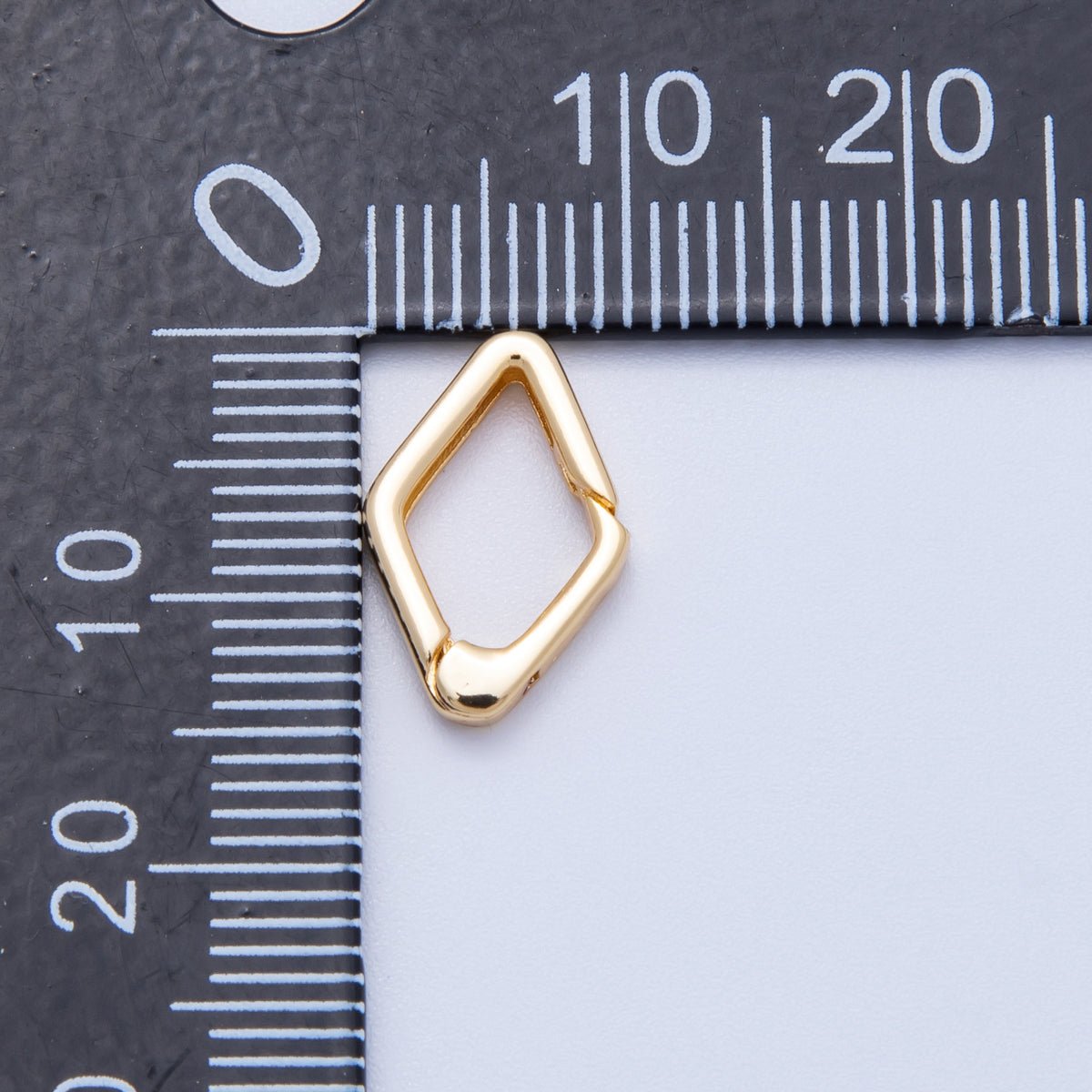 18K Gold Filled 15mm Rhombus Minimalist Push Gate Closure | Findings - 00123 - DLUXCA