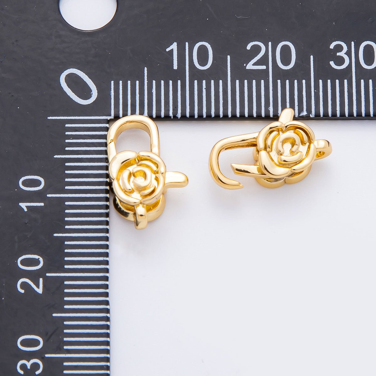 18K Gold Filled 15mm Tiny Flower - Shaped Lobster Clasp Charm Finding | Z1384 - DLUXCA
