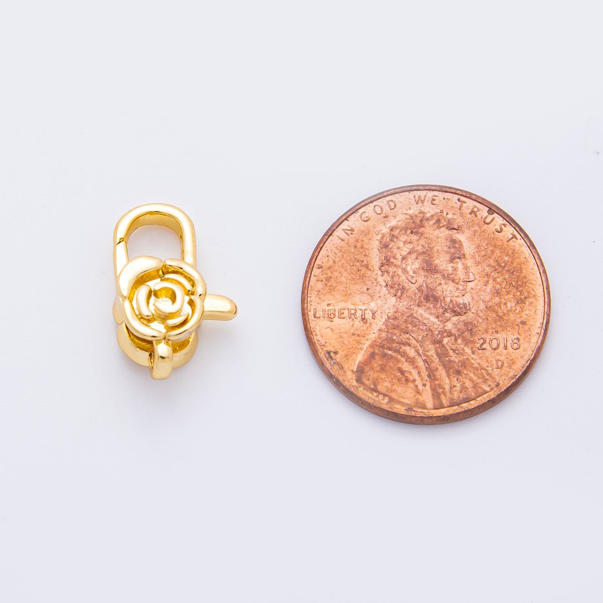 18K Gold Filled 15mm Tiny Flower - Shaped Lobster Clasp Charm Finding | Z1384 - DLUXCA