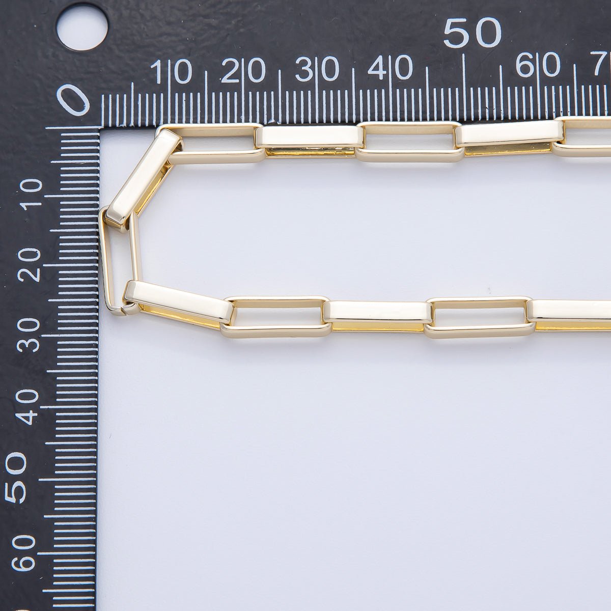 18K Gold Filled 15mm x 5mm Paperclip Unfinished Chain by Yard | Roll - 1815 - DLUXCA