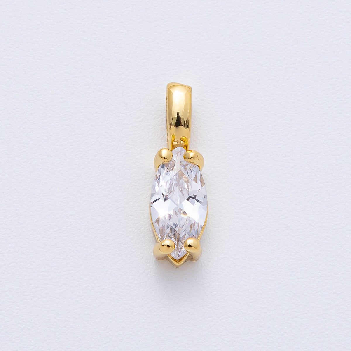 18K Gold Filled 16.5mm Clear CZ Marquise Pendant | H031 - DLUXCA