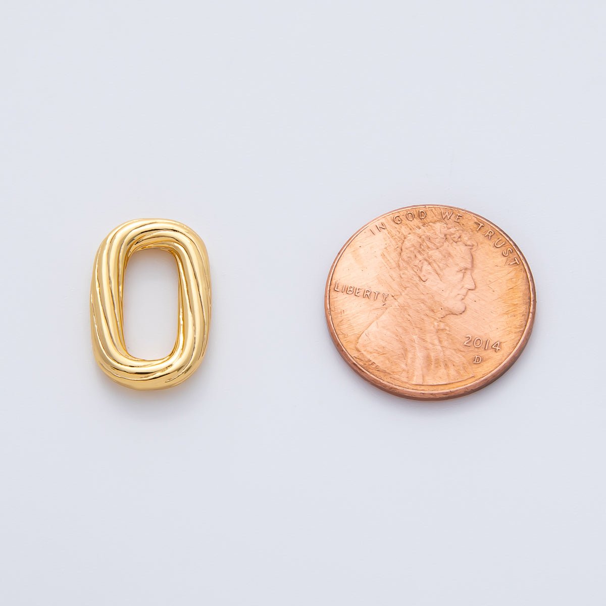 18K Gold Filled 16.5mm Twisted Curvy Rectangular Closed Jump Ring Findings | Z1412 - DLUXCA
