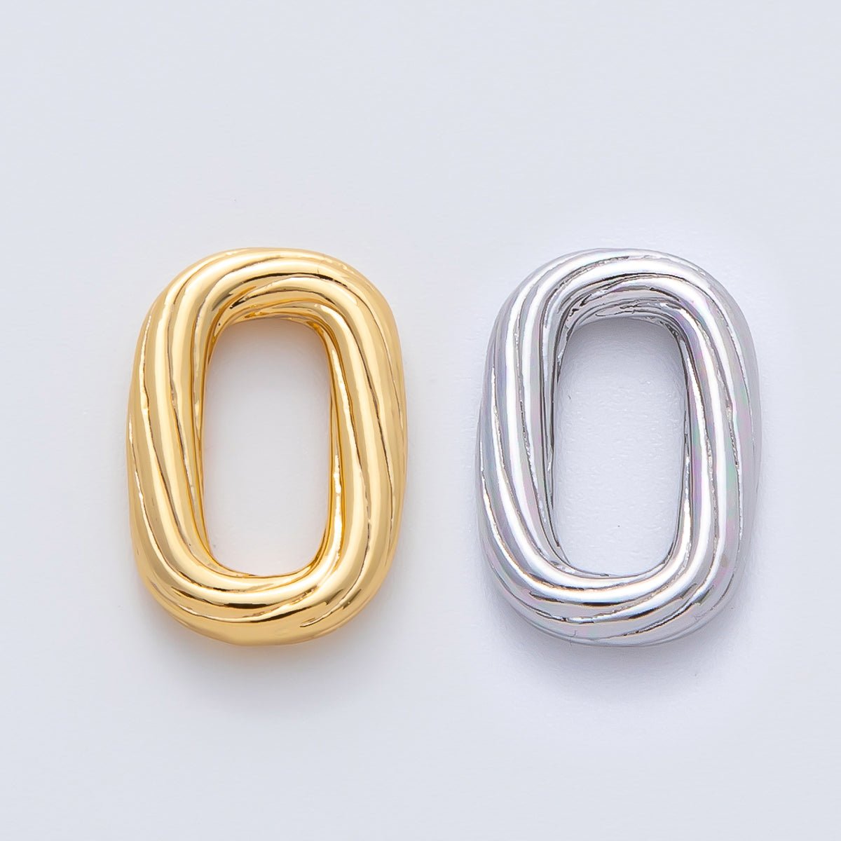 18K Gold Filled 16.5mm Twisted Curvy Rectangular Closed Jump Ring Findings | Z1412 - DLUXCA