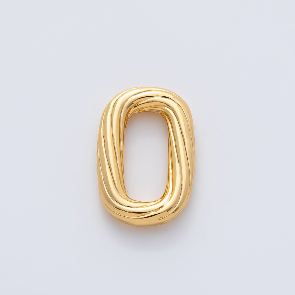 18K Gold Filled 16.5mm Twisted Curvy Rectangular Closed Jump Ring Findings | Z1412 - DLUXCA
