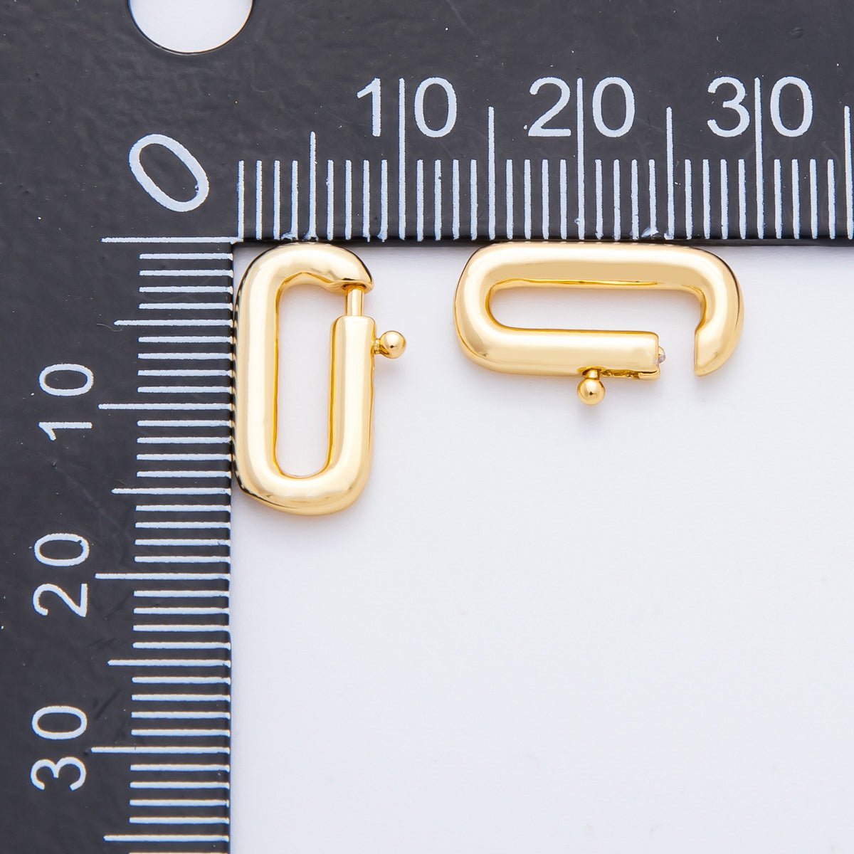 18K Gold Filled 16mm Dainty Oval Spring Clasp Charm Finding | Z1428 - DLUXCA