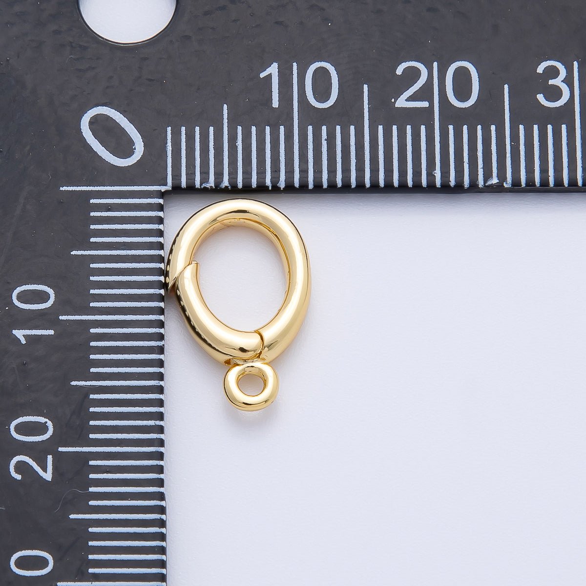 18K Gold Filled 16mm Dainty Round Push Gate Clasp with Small Hole Charm Finding | Z1408 - DLUXCA