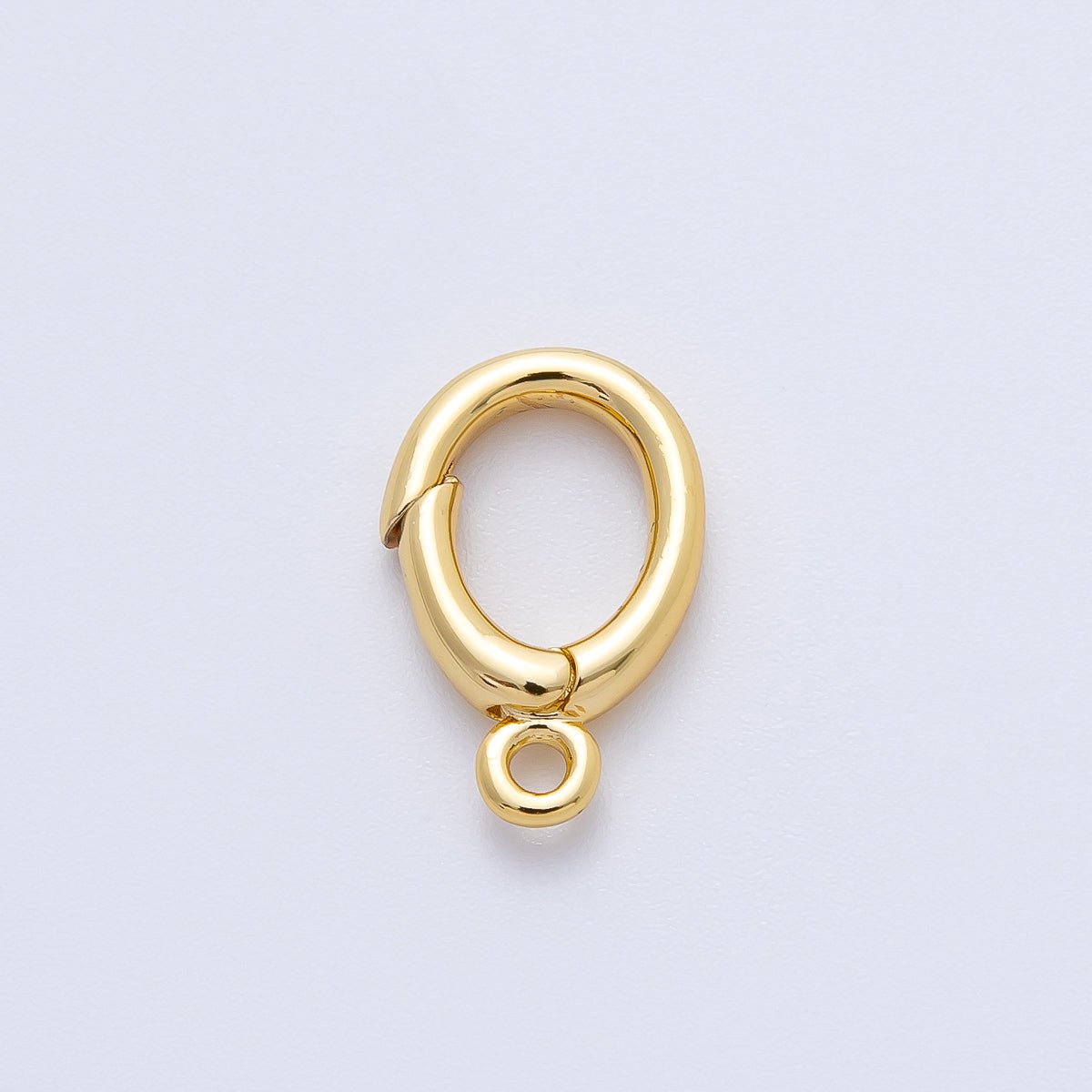 18K Gold Filled 16mm Dainty Round Push Gate Clasp with Small Hole Charm Finding | Z1408 - DLUXCA