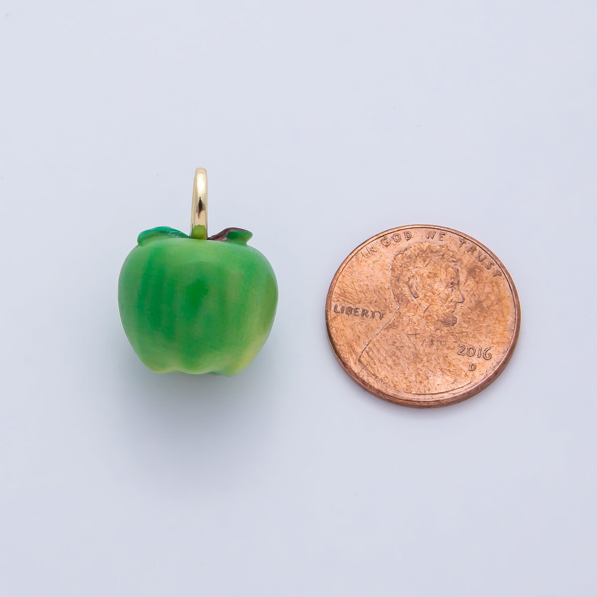 18K Gold Filled 16mm Green, Orange, Red Ceramic Apple Fruit Charm | AF1439 AF1440 - DLUXCA