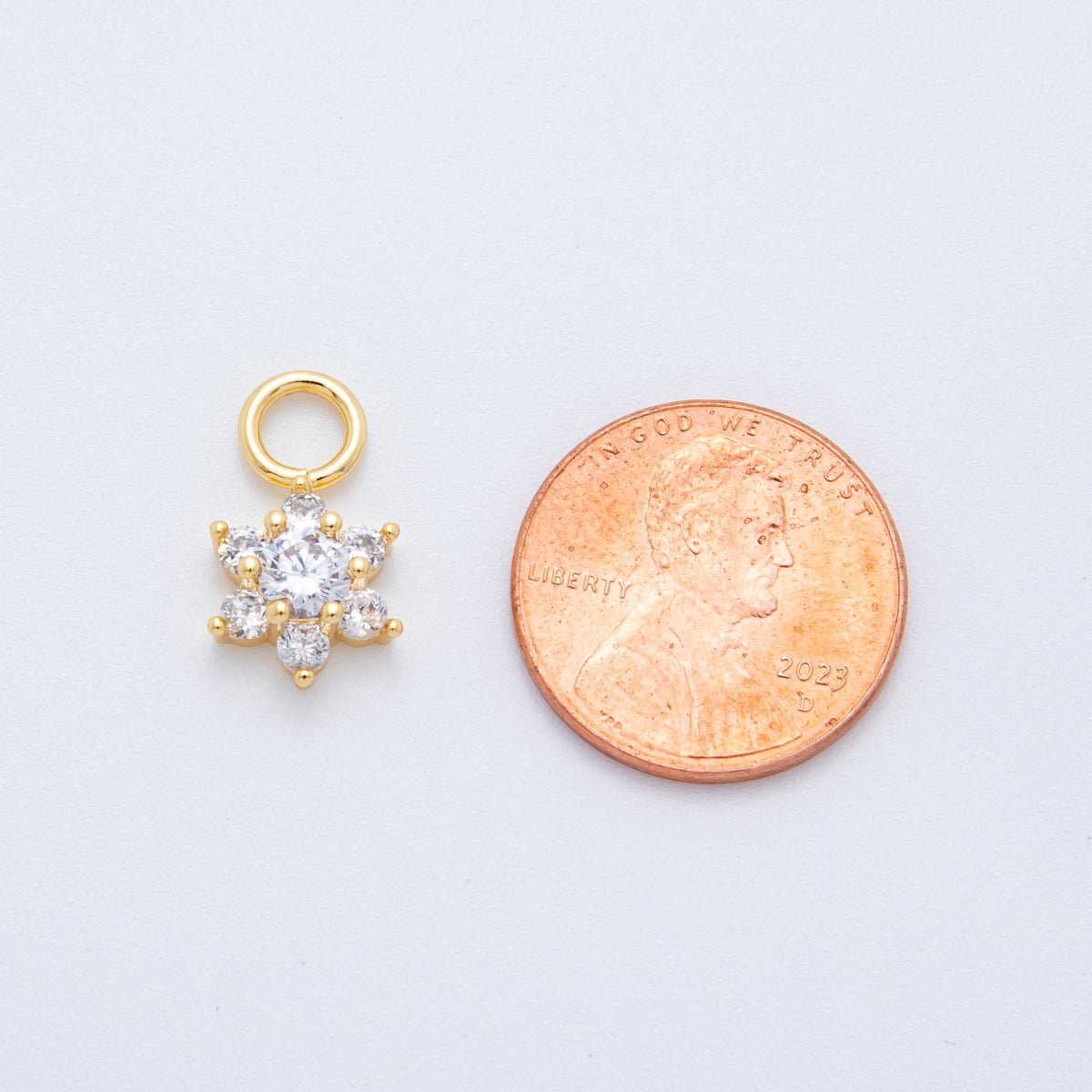 18K Gold Filled 16mm Micro Paved CZ Sparkling Celestial Star Charm | AH - 912 - DLUXCA