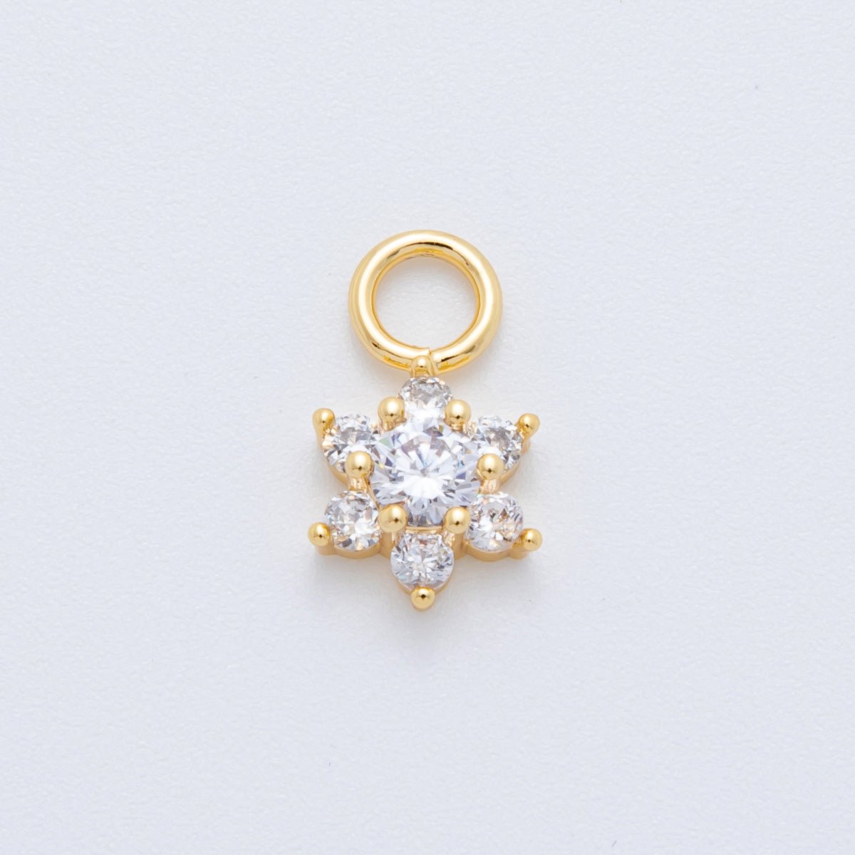 18K Gold Filled 16mm Micro Paved CZ Sparkling Celestial Star Charm | AH - 912 - DLUXCA