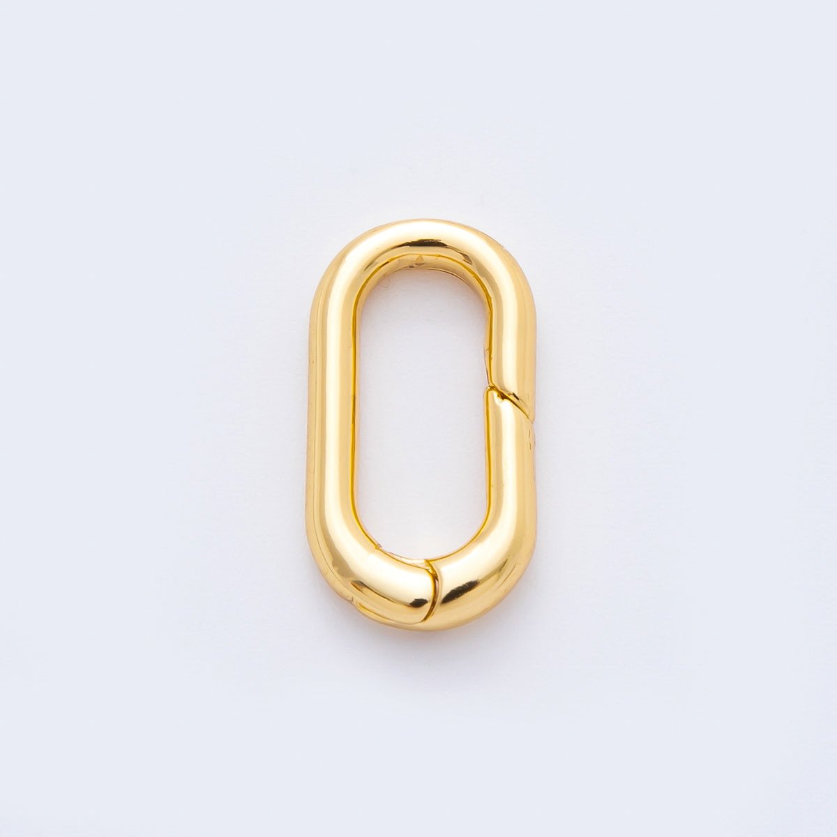 18K Gold Filled 16mm Minimalist Oval Push Gate Clasp Charm Finding | Z1381 - DLUXCA