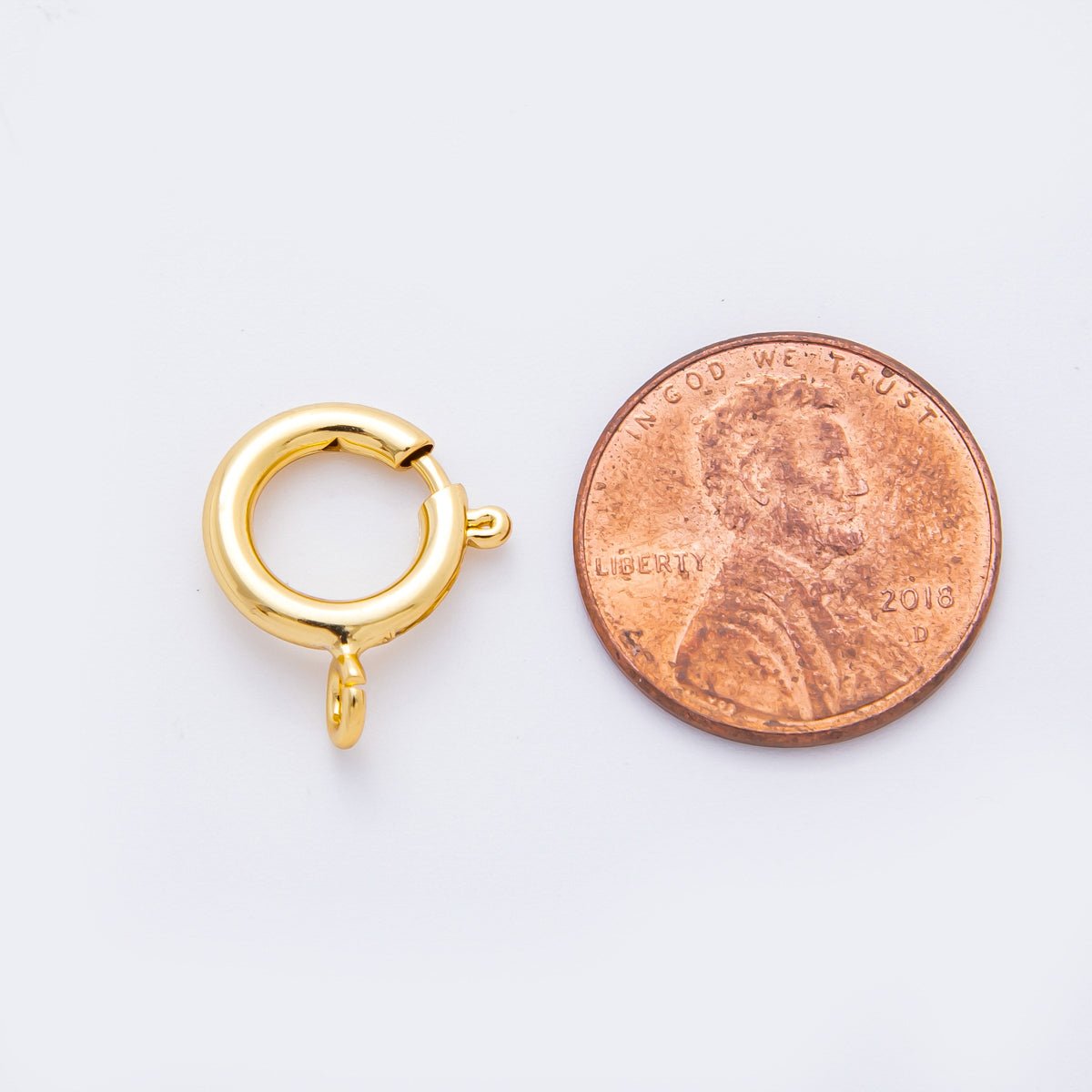 18K Gold Filled 16mm Minimalist Spring Clasp Charm Finding | Z1394 - DLUXCA