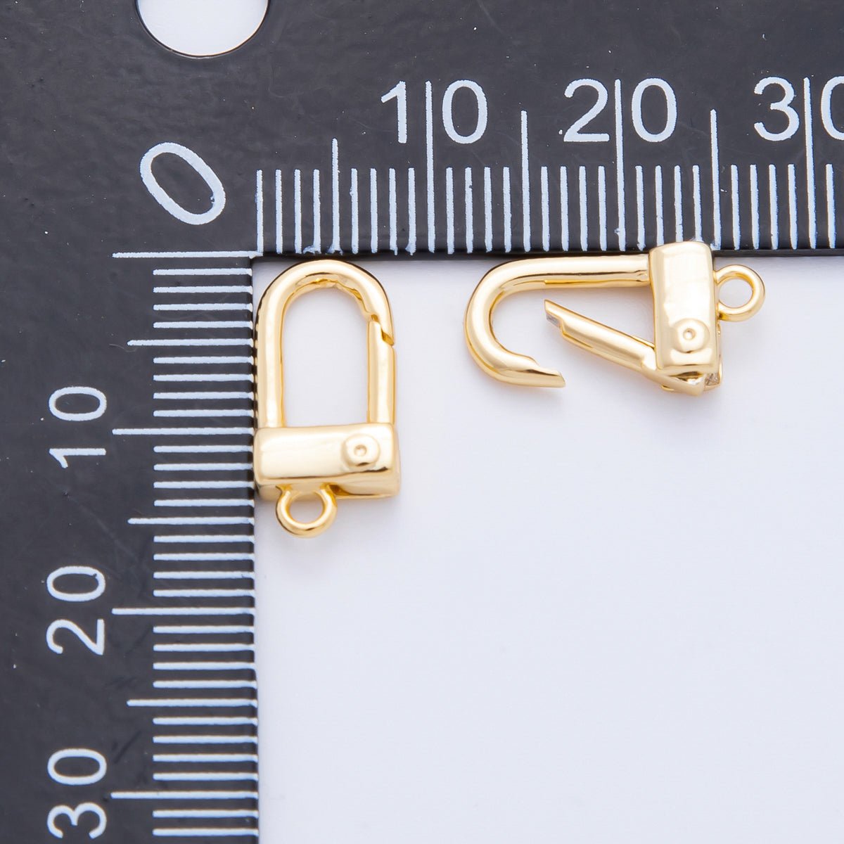 18K Gold Filled 16mm Padlock Push Gate Clasp Charm Finding | Z1370 - DLUXCA