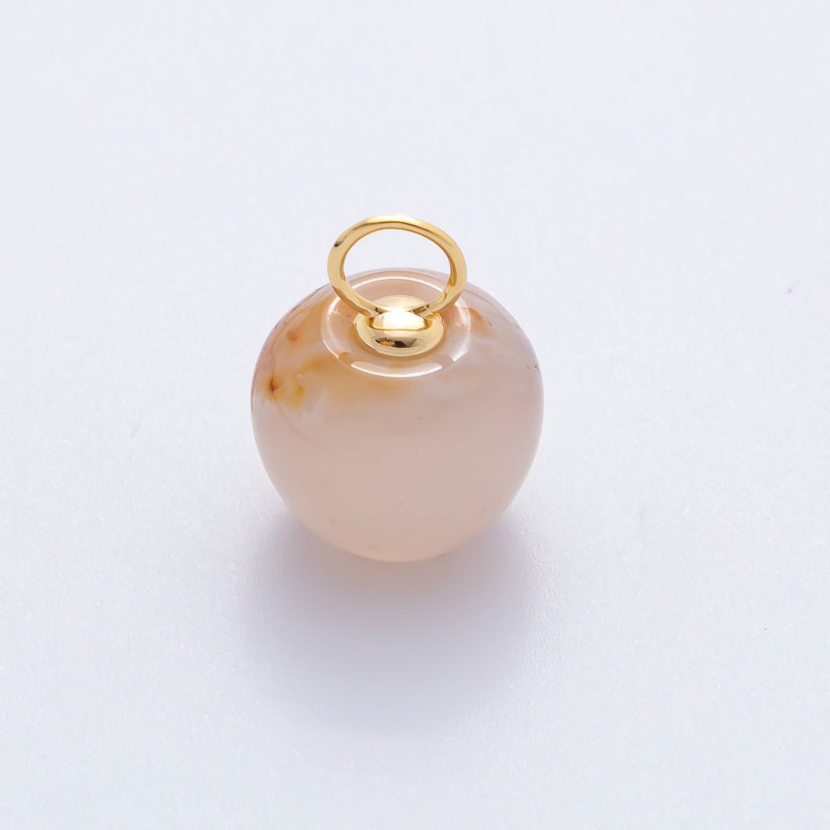 18K Gold Filled 17.5mm Fluorite, Aventurine, & Jade Gemstone Round Ball Charm | E178 E219 E223 E250 - DLUXCA