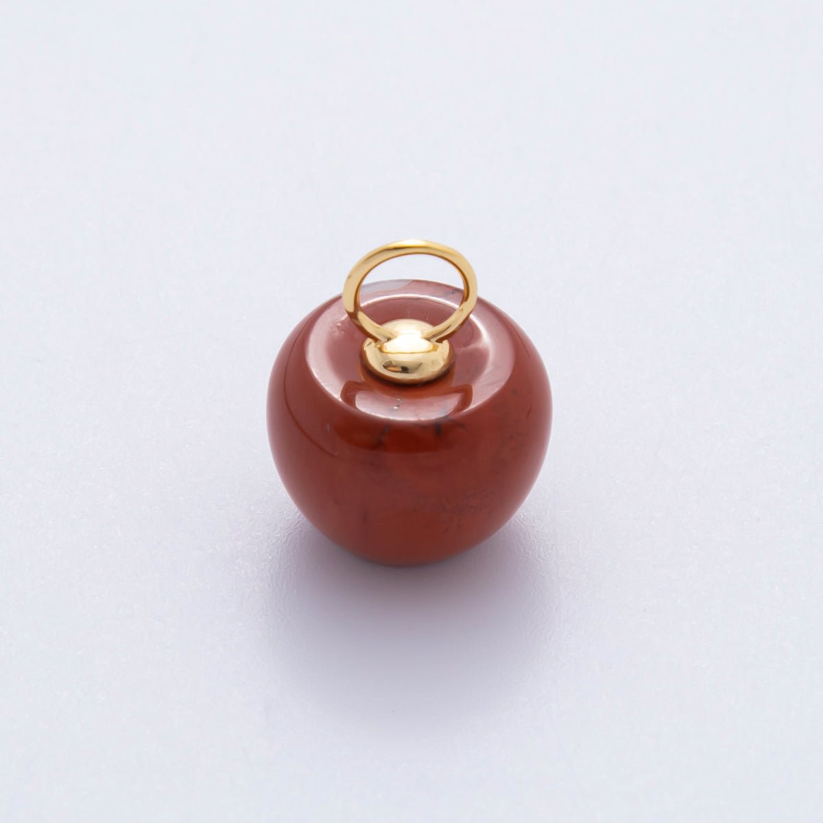 18K Gold Filled 17.5mm Fluorite, Aventurine, & Jade Gemstone Round Ball Charm | E178 E219 E223 E250 - DLUXCA