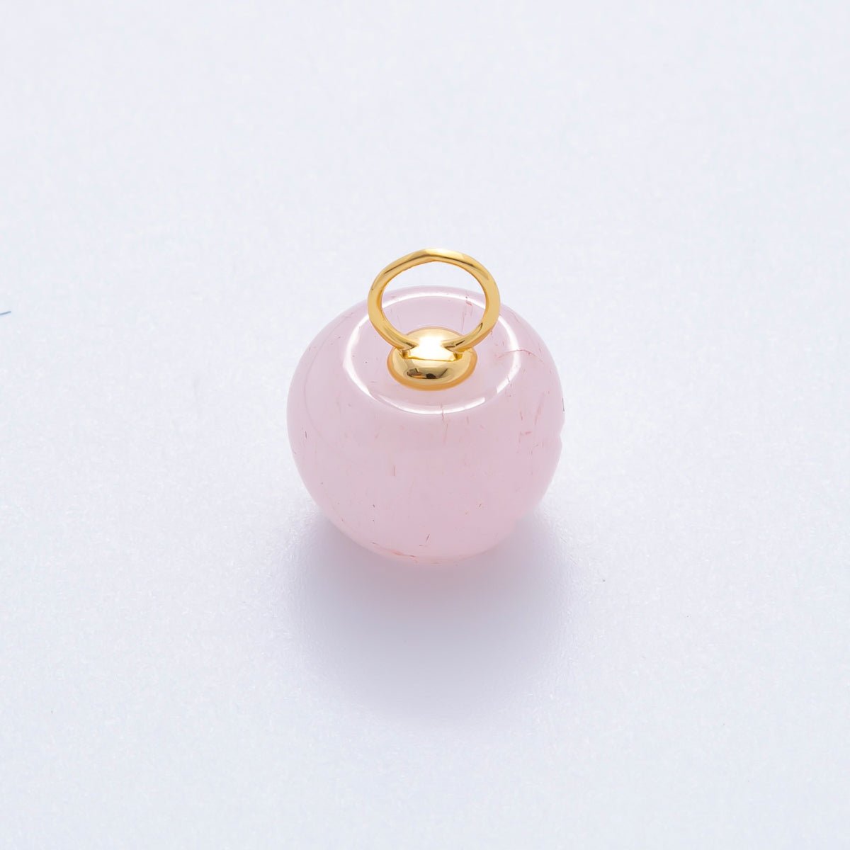 18K Gold Filled 17.5mm Fluorite, Aventurine, & Jade Gemstone Round Ball Charm | E178 E219 E223 E250 - DLUXCA