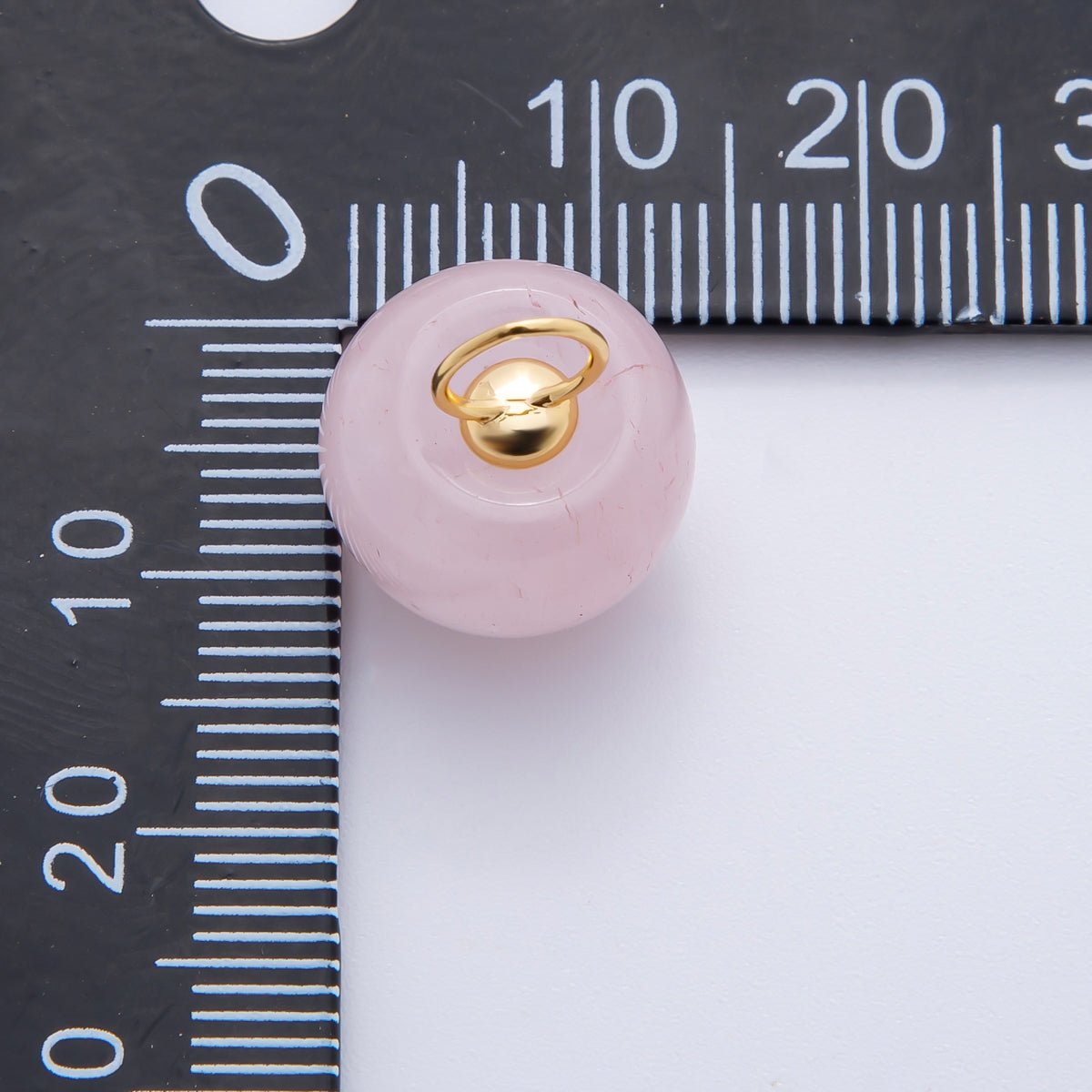 18K Gold Filled 17.5mm Fluorite, Aventurine, & Jade Gemstone Round Ball Charm | E178 E219 E223 E250 - DLUXCA