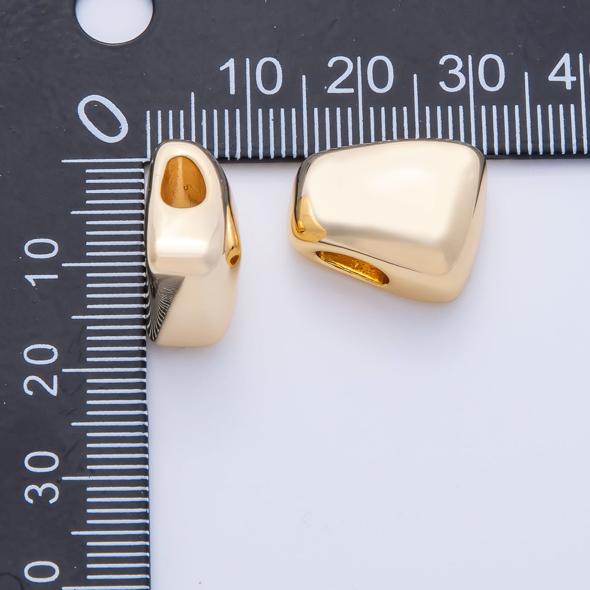 18K Gold Filled 17mm Irregular Geometric Spacer Bead | BEADS - 00276 - DLUXCA