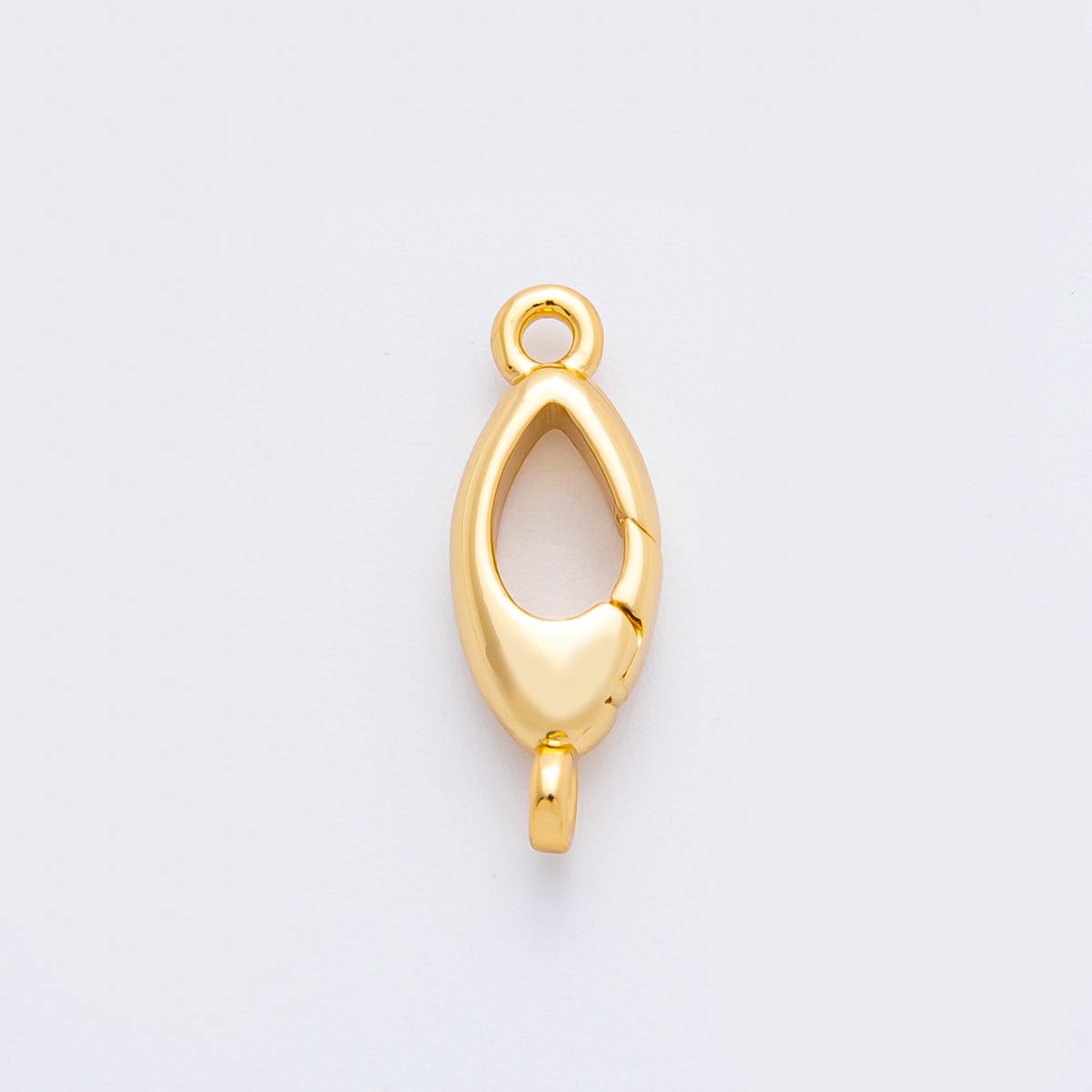 18K Gold Filled 17mm Rhombus Leaf - Like Push Gate Clasp Closure Connector Charm Finding | Z1423 - DLUXCA