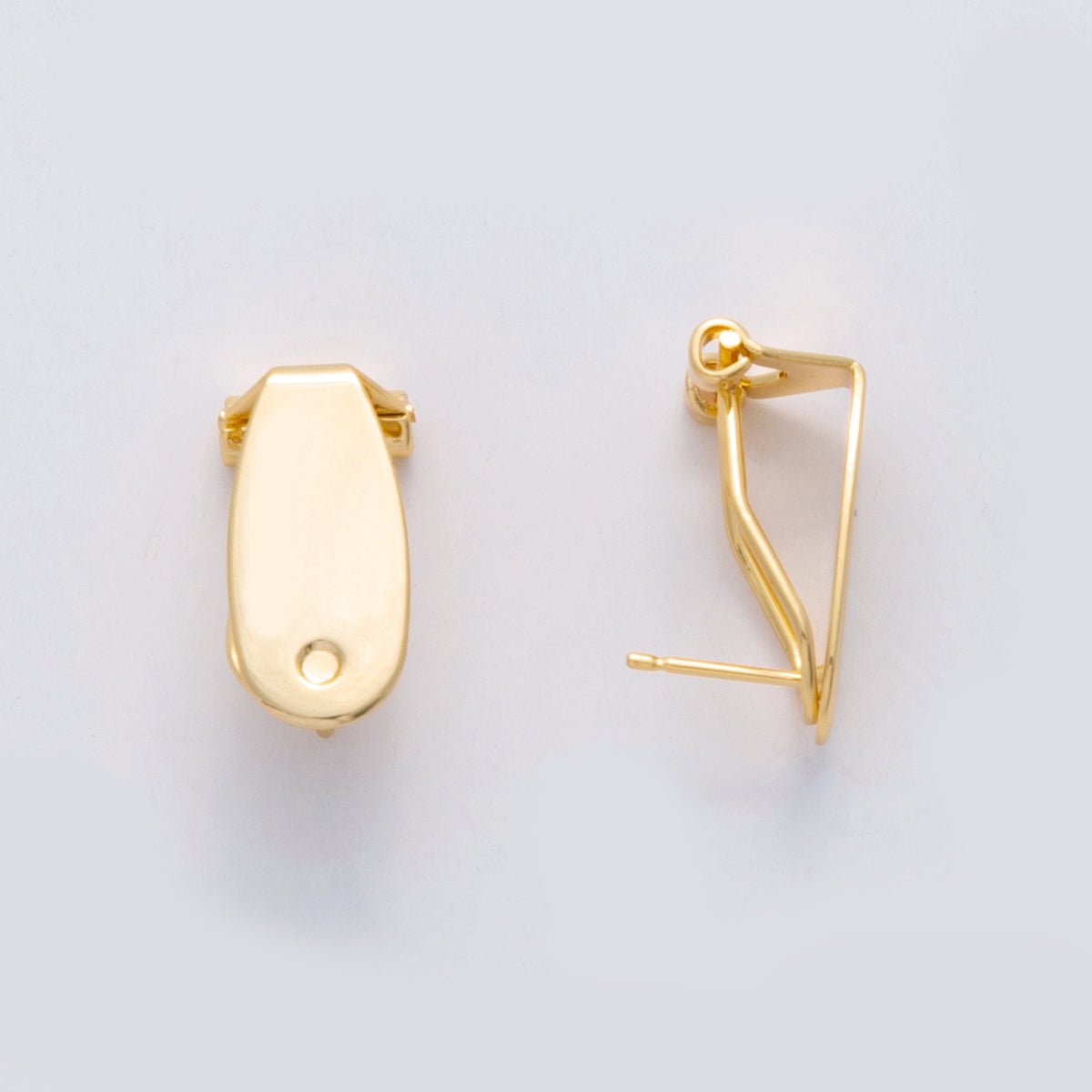 18K Gold Filled 18.4mm DIY Oblong Push Snap Stud Earring Findings | Z1160 - DLUXCA