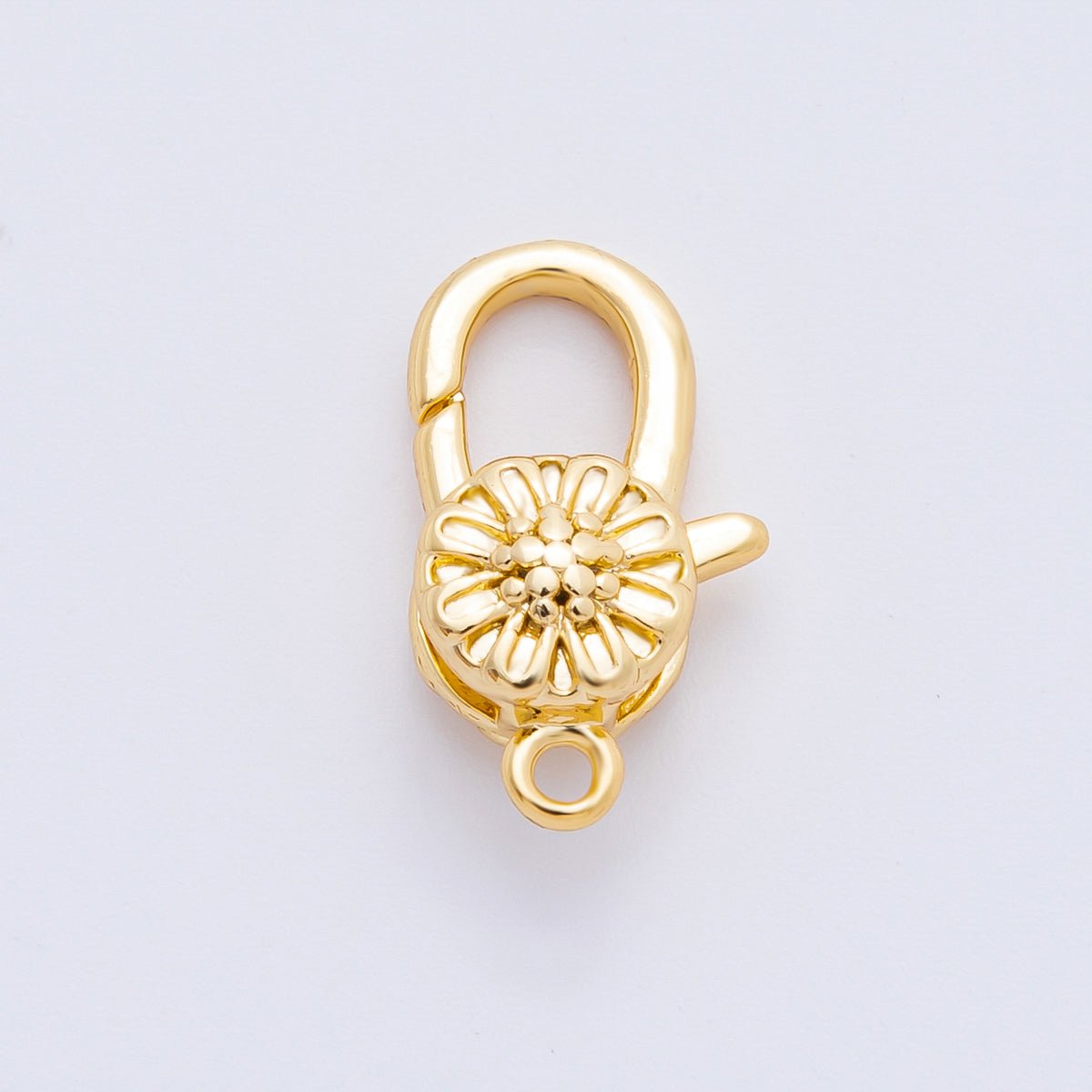 18K Gold Filled 18.5mm Sunflower Floral Lobster Clasp Finding | Z - A1357 - DLUXCA
