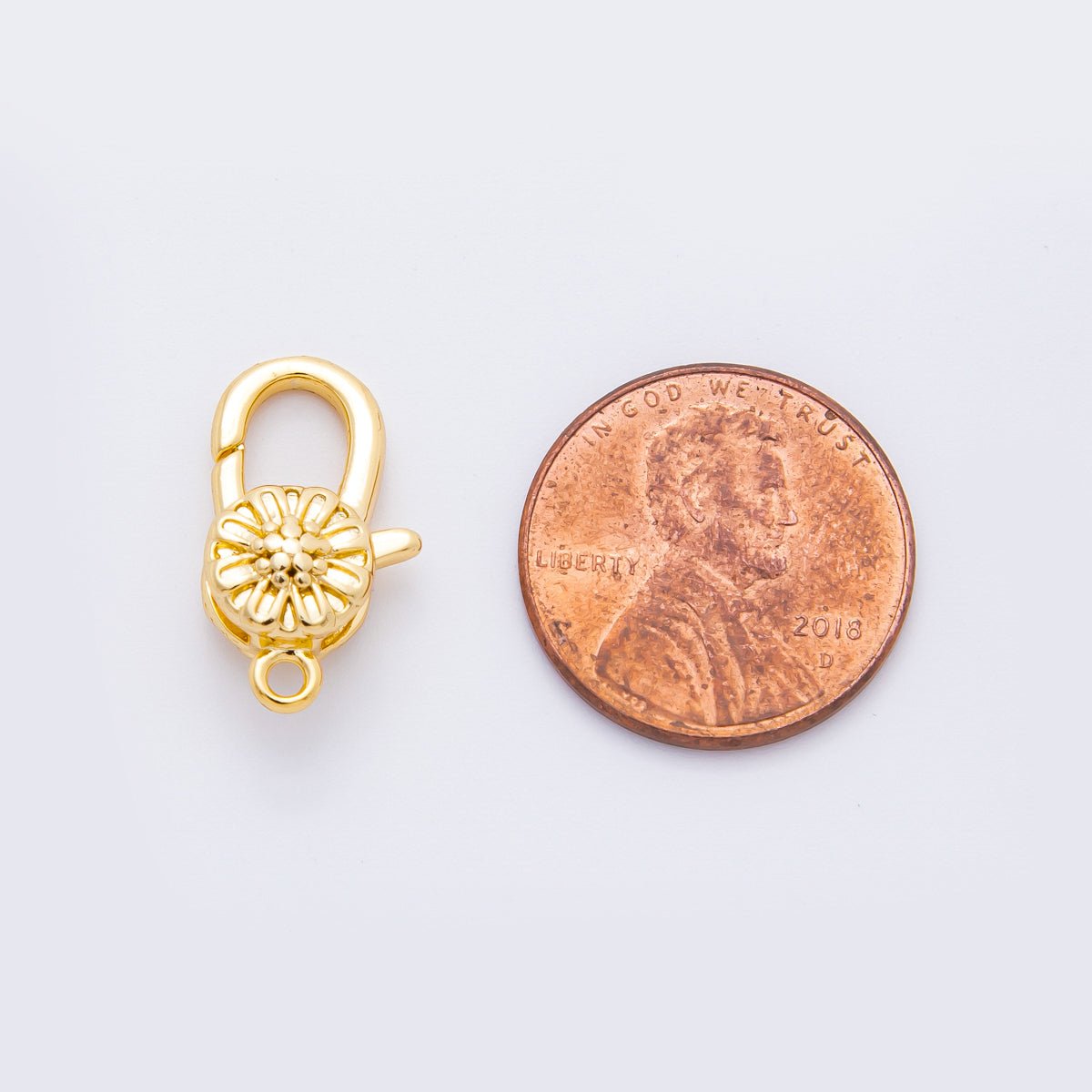 18K Gold Filled 18.5mm Sunflower Floral Lobster Clasp Finding | Z - A1357 - DLUXCA