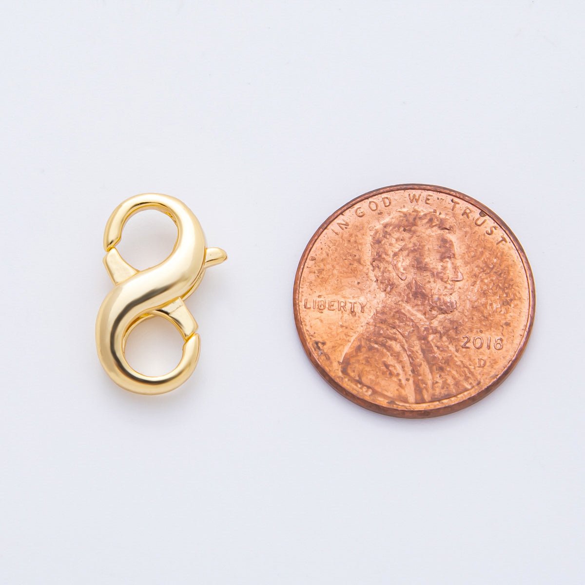 18K Gold Filled 18mm Infinite Double Lobster Clasp Finding | Z - A1258 - DLUXCA