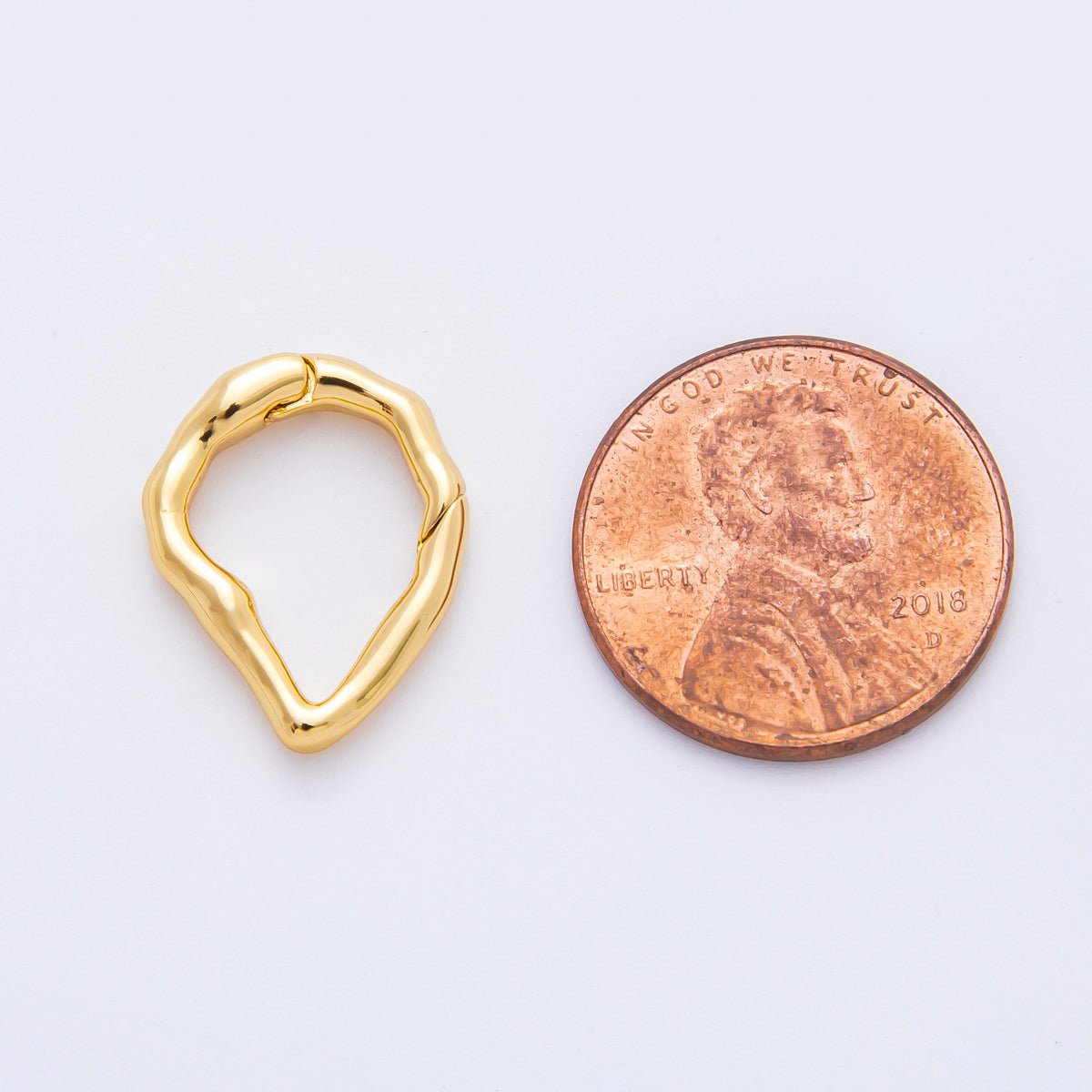 18K Gold Filled 18mm Irregular Teardrop Push Gate Clasp Finding | Z - A1355 - DLUXCA