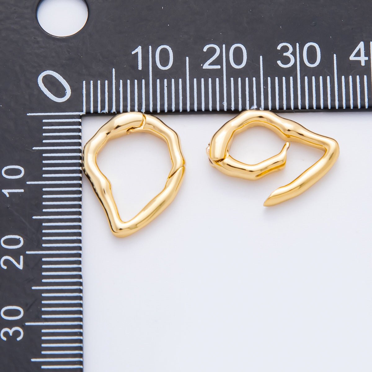 18K Gold Filled 18mm Irregular Teardrop Push Gate Clasp Finding | Z - A1355 - DLUXCA