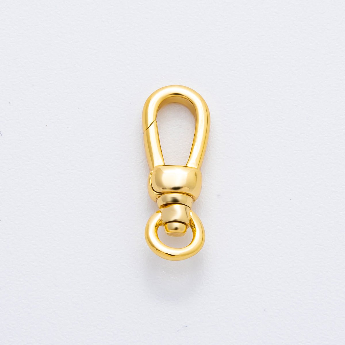 18K Gold Filled 18mm Mini Minimalist Swivel Oval Push Gate Clasp Charm Finding | Z1371 - DLUXCA