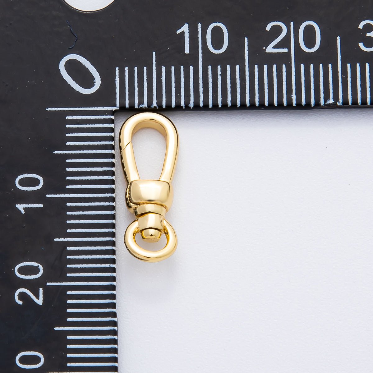 18K Gold Filled 18mm Mini Minimalist Swivel Oval Push Gate Clasp Charm Finding | Z1371 - DLUXCA