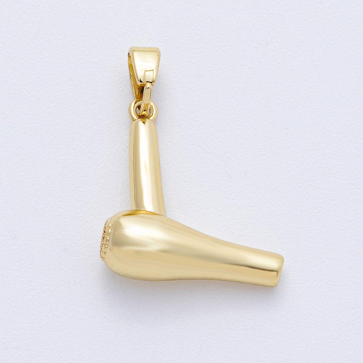 18K Gold Filled 18mm Minimalist Hair Dryer Care 3D Multidimensional Pendant | AF1220 - DLUXCA