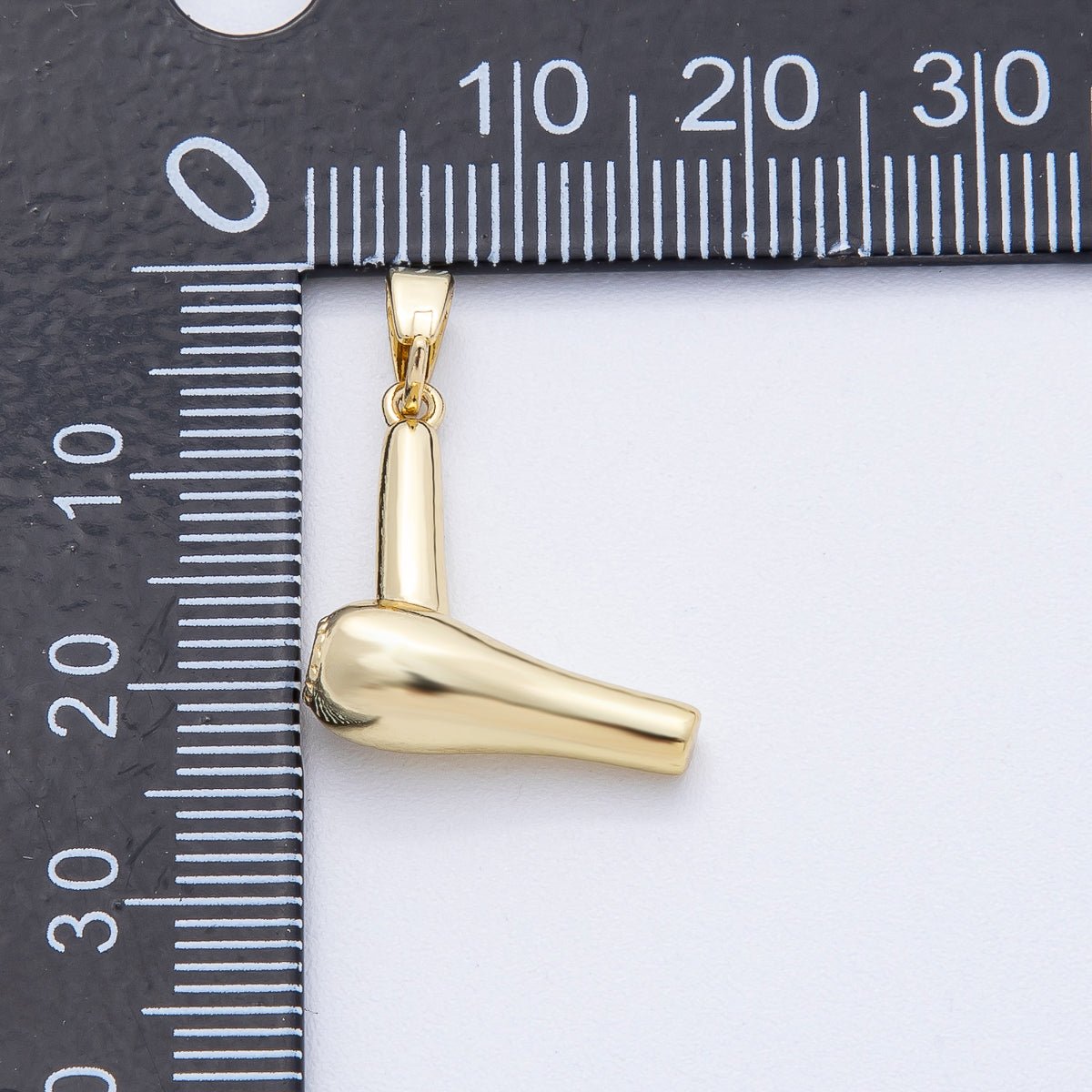 18K Gold Filled 18mm Minimalist Hair Dryer Care 3D Multidimensional Pendant | AF1220 - DLUXCA