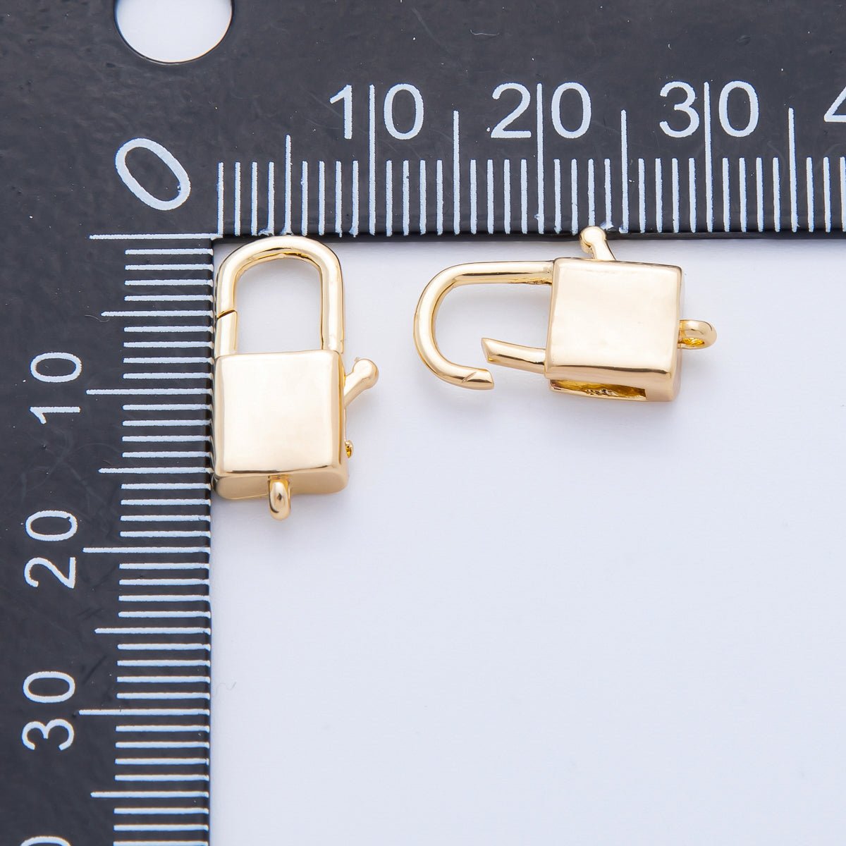 18K Gold Filled 18mm Padlock Lobster Clasp Charm Open Loop Finding | Z1417 - DLUXCA