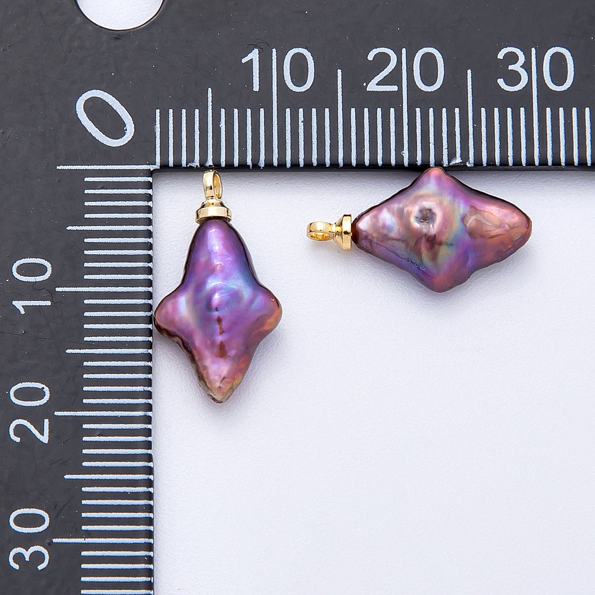 18K Gold Filled 18mm Purple Baroque Freshwater Pearl North Star Charm | Charms - 00476 - DLUXCA