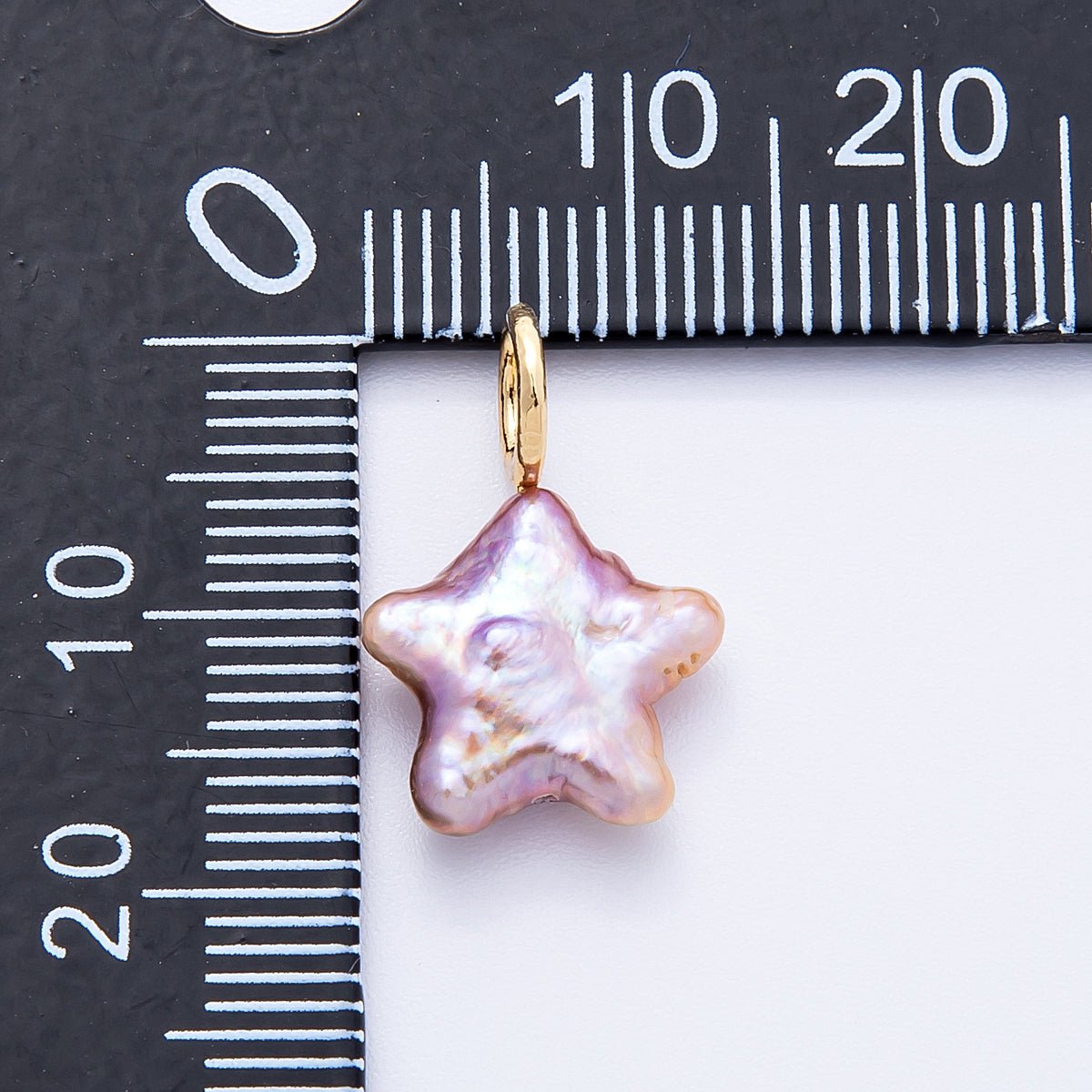 18K Gold Filled 18mm Purple, Pink, White Celestial Star Freshwater Pearl Pendant | Charms - 00431 - 00433 - DLUXCA