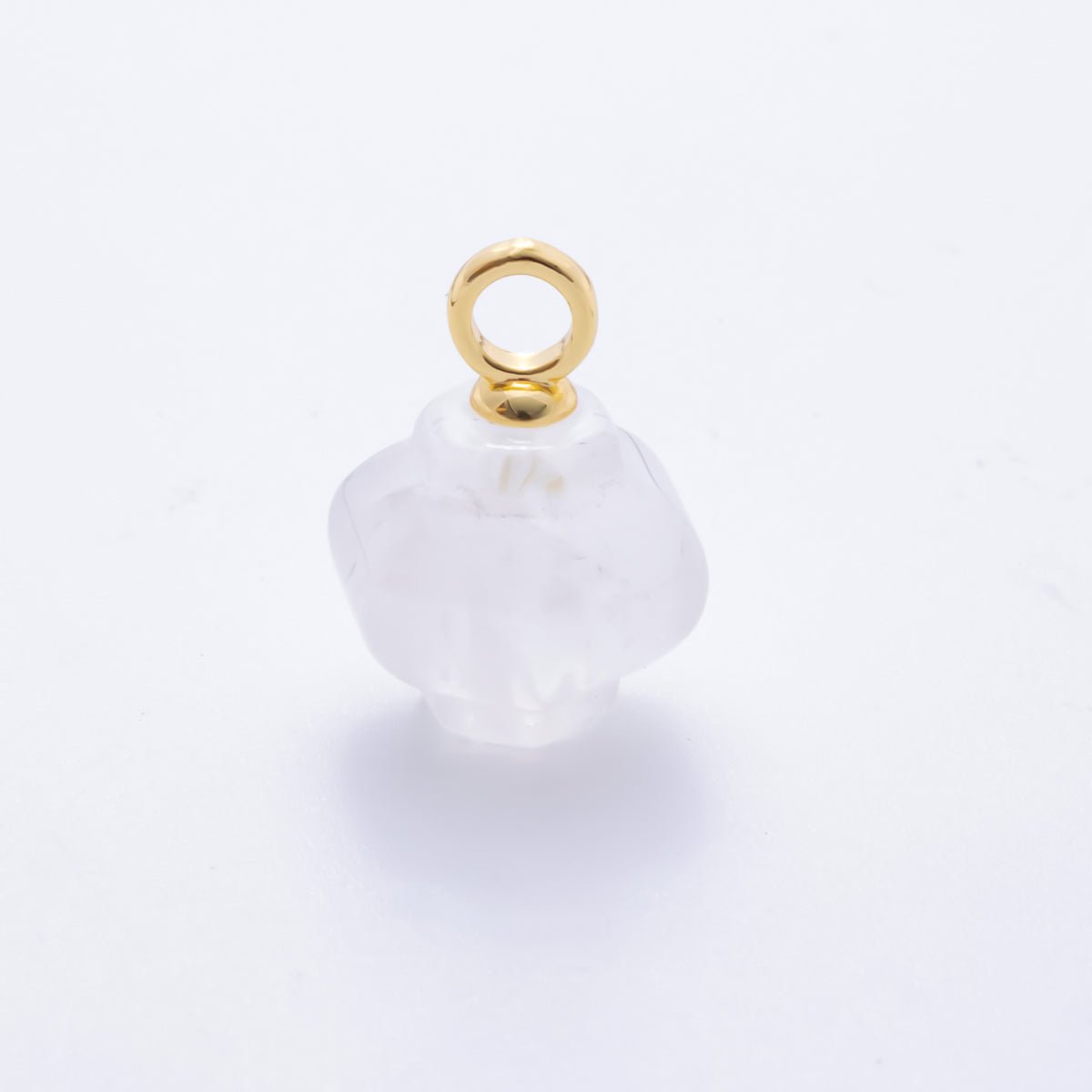 18K Gold Filled 18mm Quartz, Agate, Red Jasper Pumpkin Jar Gemstone Charm | AH830 - AJ831 - DLUXCA